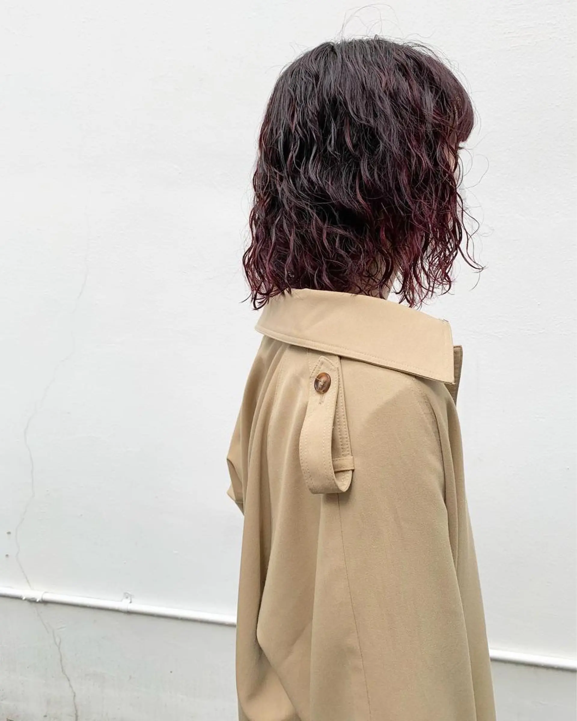 ミディアム カラー パーマ ボルドーカラー tension 【テンション】のヘアスタイル