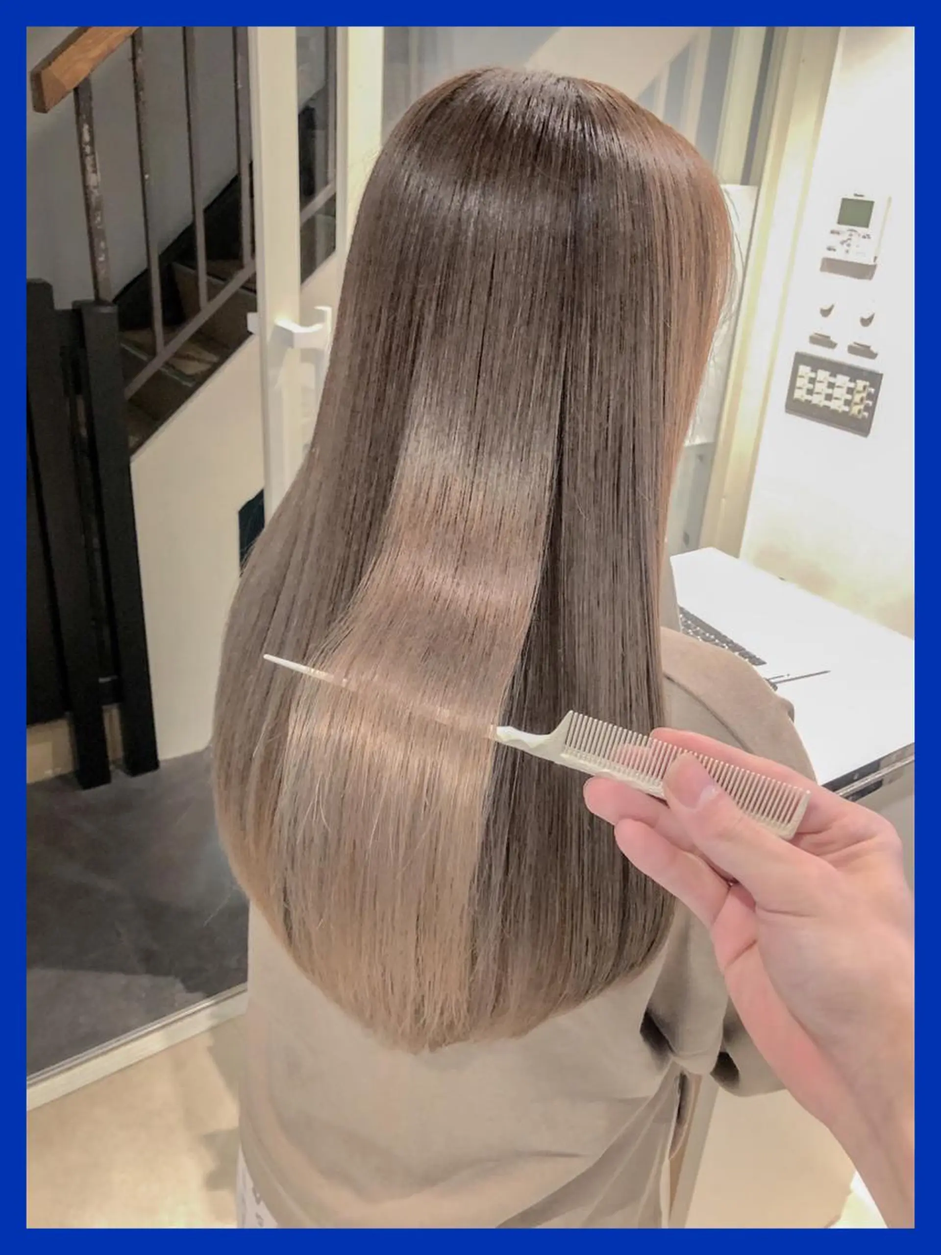 ロング カラー カット ヘアカラー トリートメント ヘッドスパ レイヤーカット× 髪質改善たもりのヘアスタイル