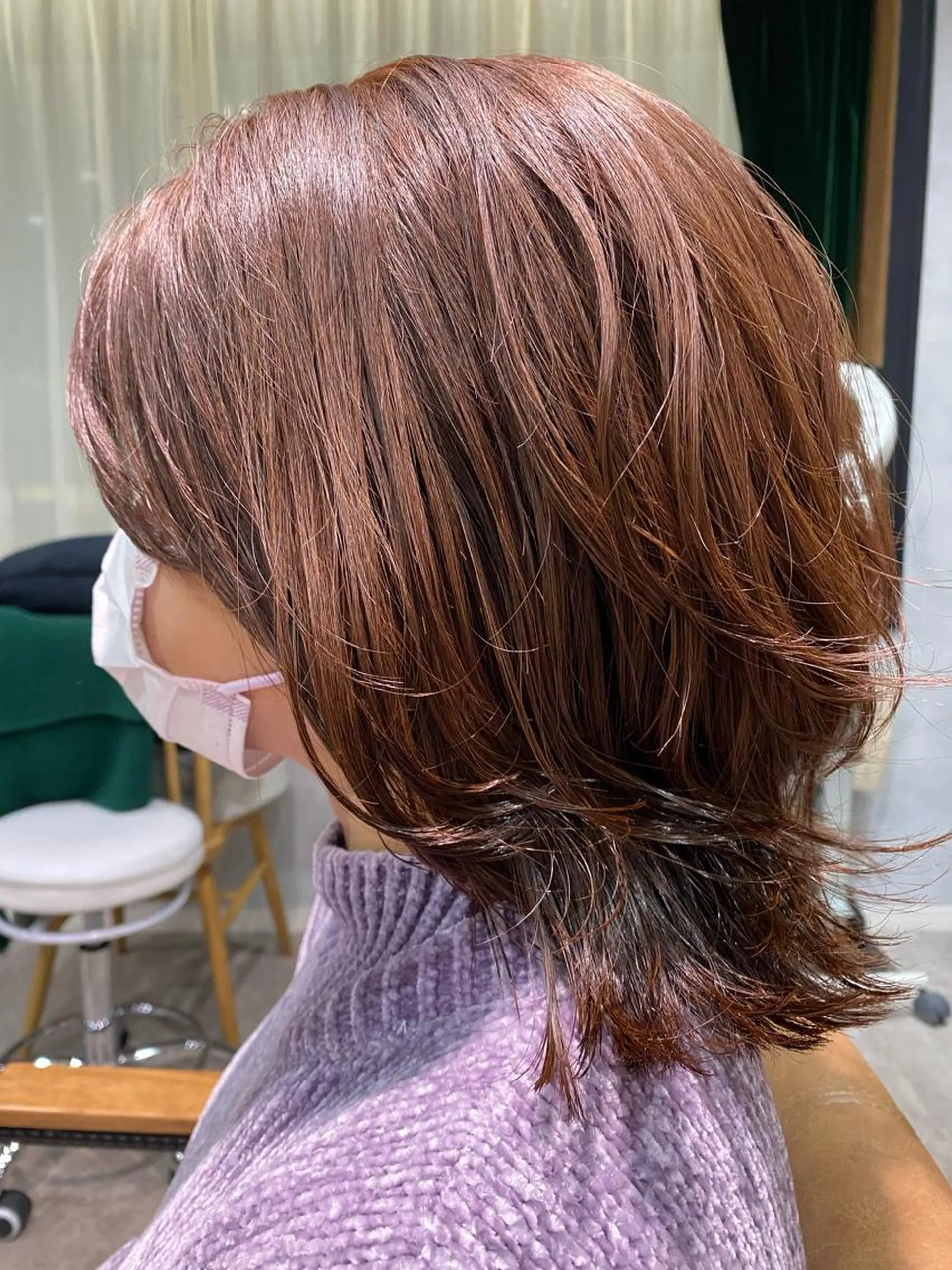 ミディアム ヘアカラー 大久保 優香のヘアスタイル