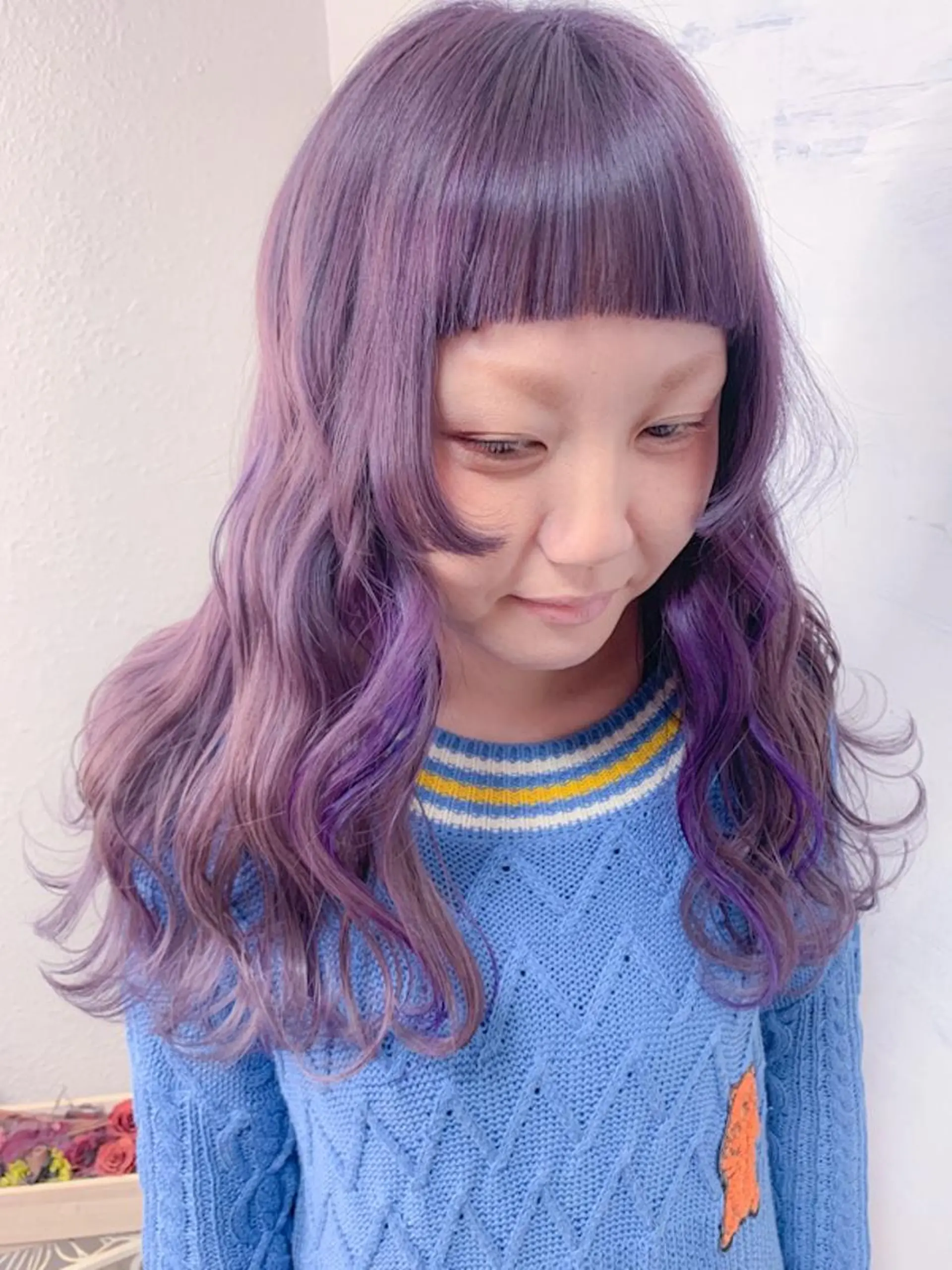 ロング カラー ラベンダーカラー ユニコーンカラー BOX mico.のヘアスタイル