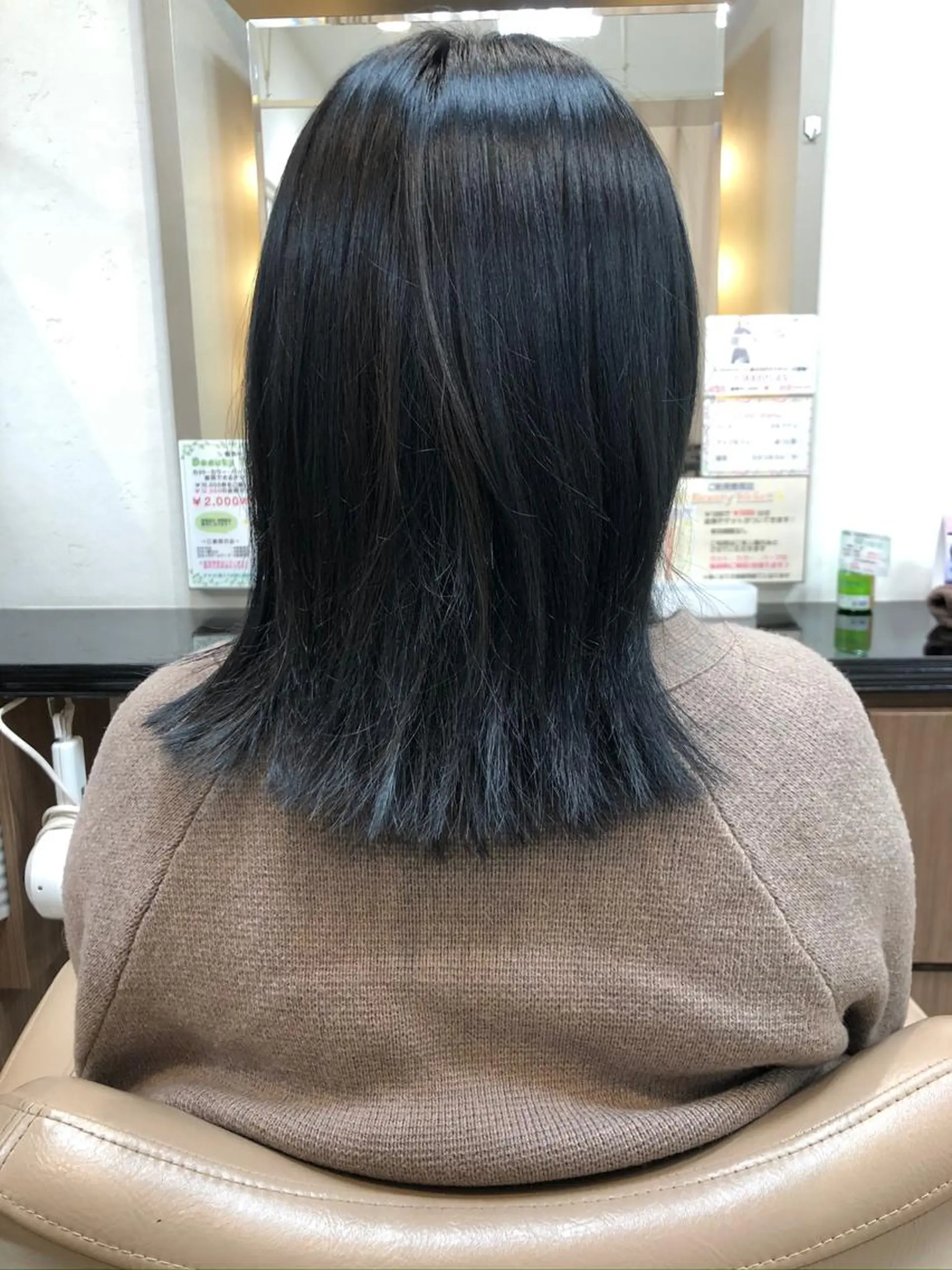 セミロング カラー ネイビーカラー カット ヘアカラー トリートメント 髪質改善カラー/店長 宮内秀峰のヘアスタイル