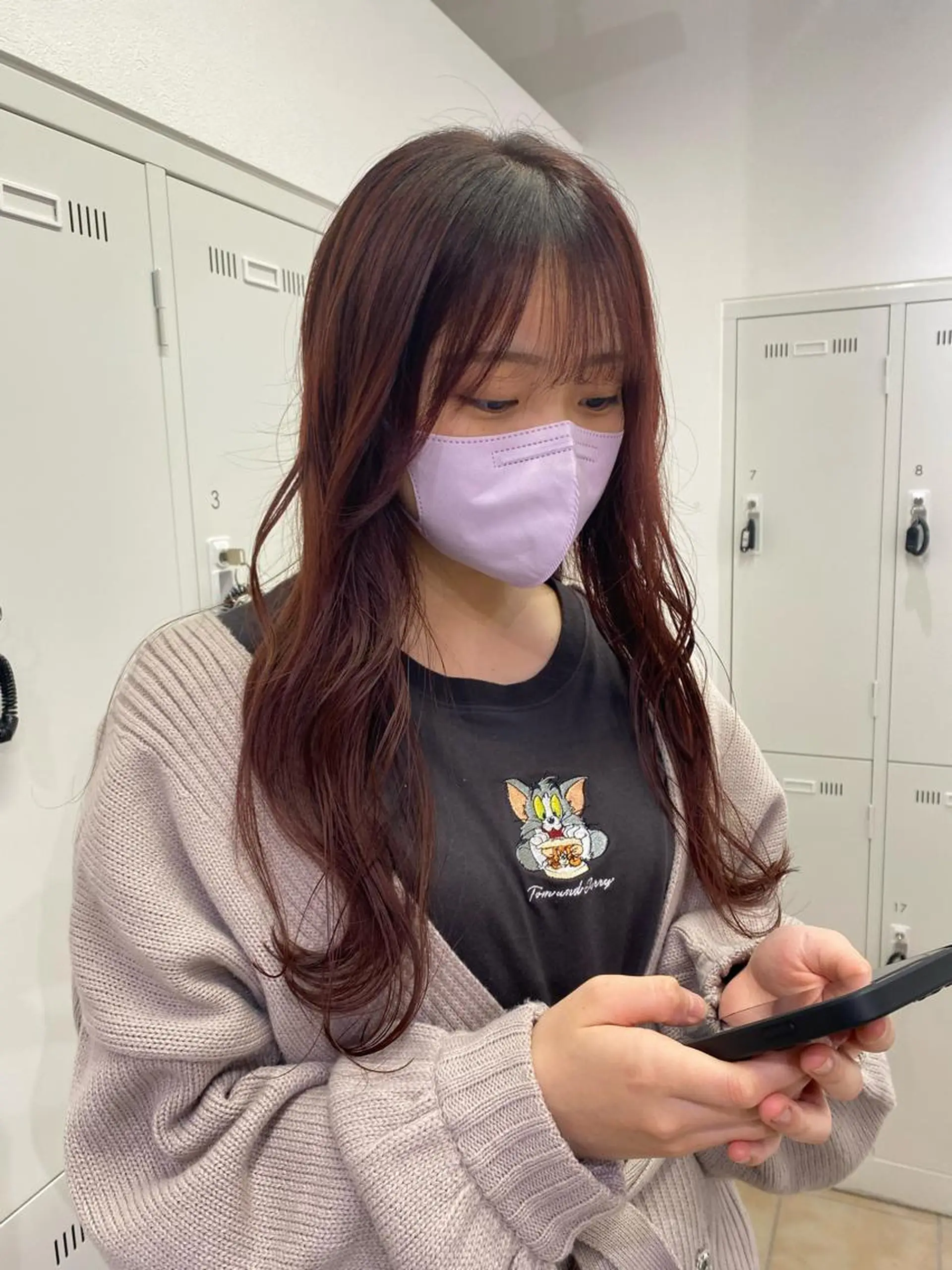 ロング カラー ダブルカラー ピンクカラー 長妻莉央/縮毛矯正 髪質改善カラーのヘアスタイル