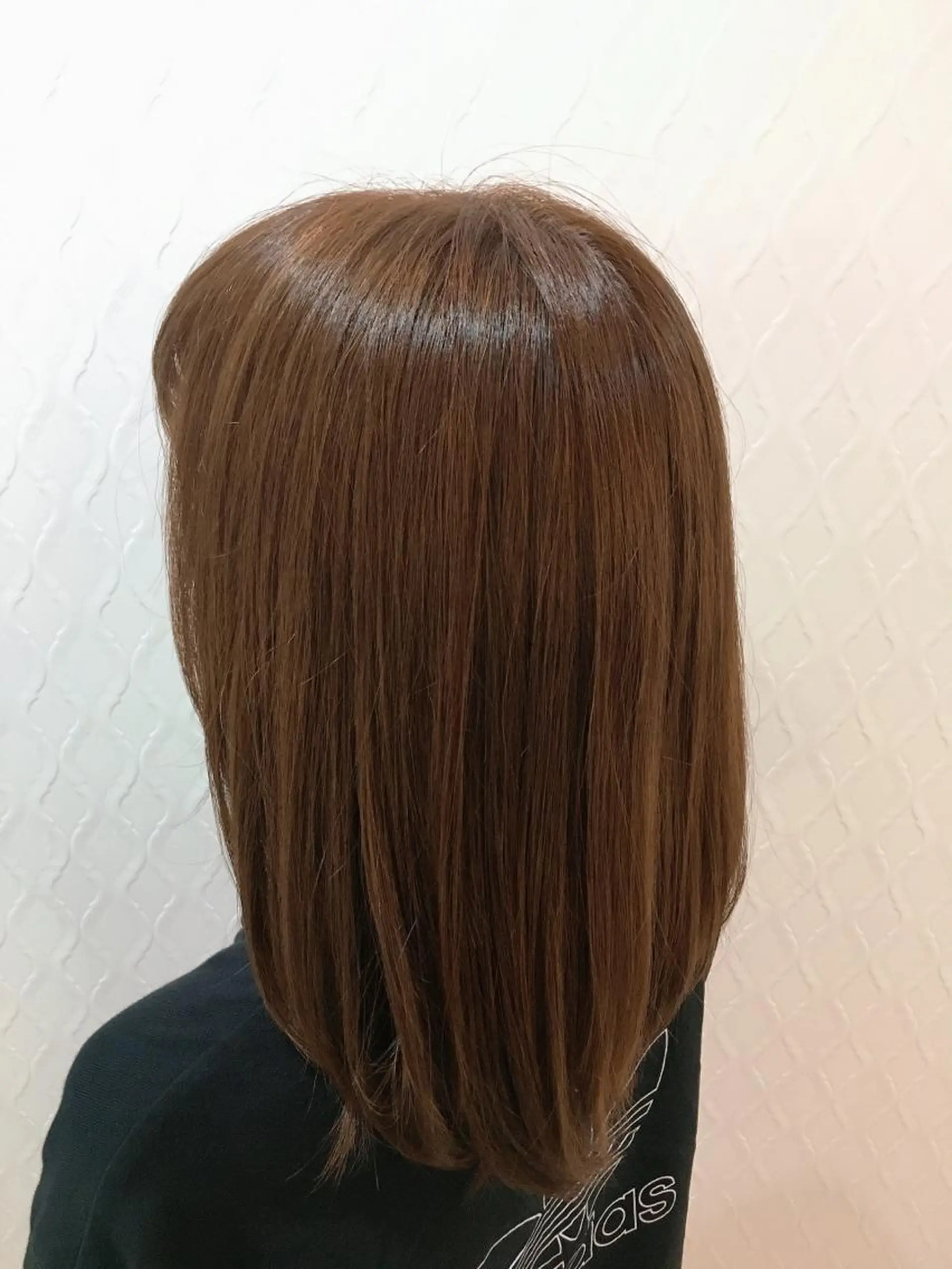 ミディアム カラー オレンジ 髪質改善 トリートメント 大石 祐那のヘアスタイル