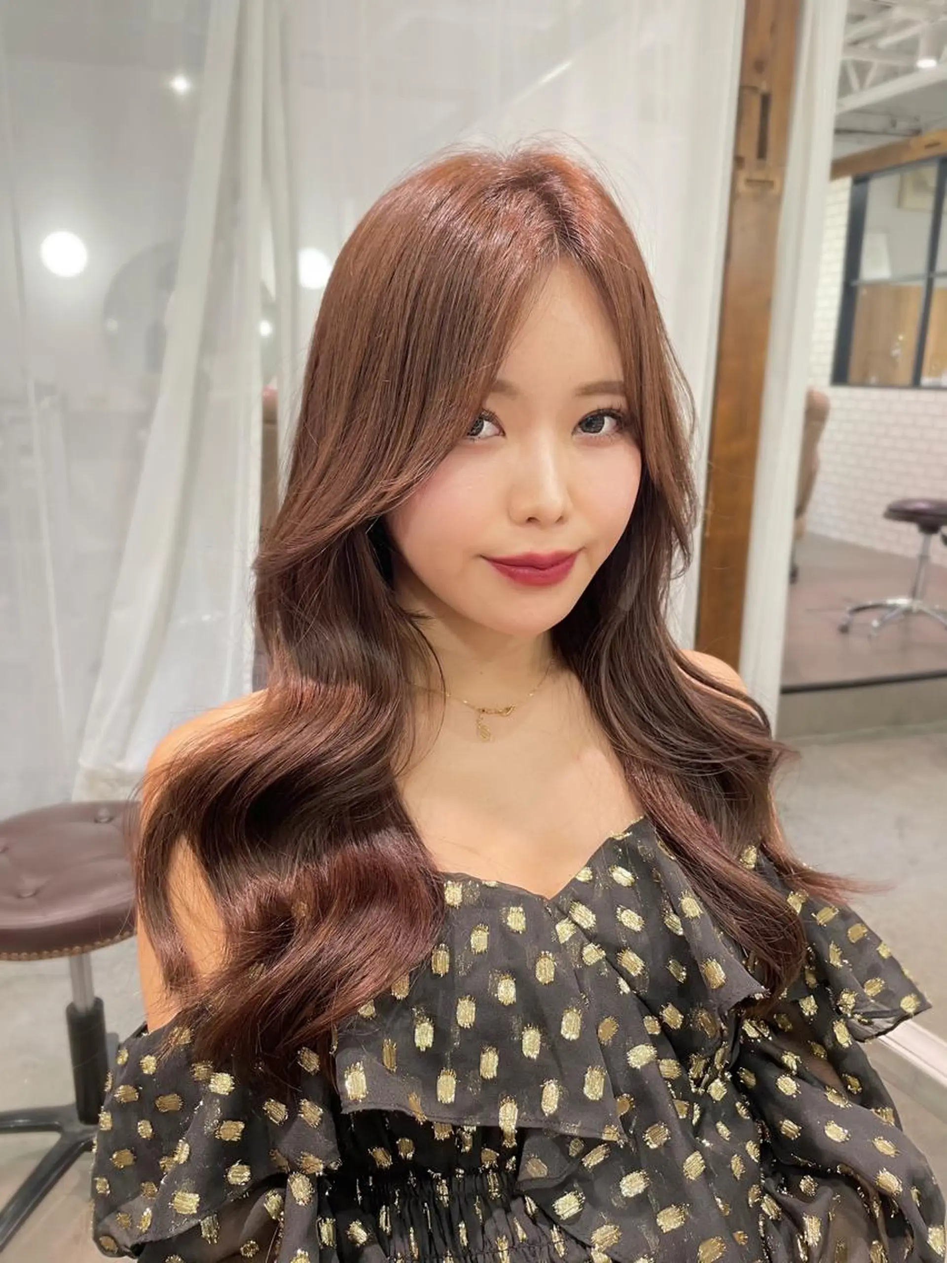 ロング ヨシンモリ ムルギョル巻き 韓国風ヘア カット ヘアカラー トリートメント 韓国/レイヤー NOISM天王寺のヘアスタイル