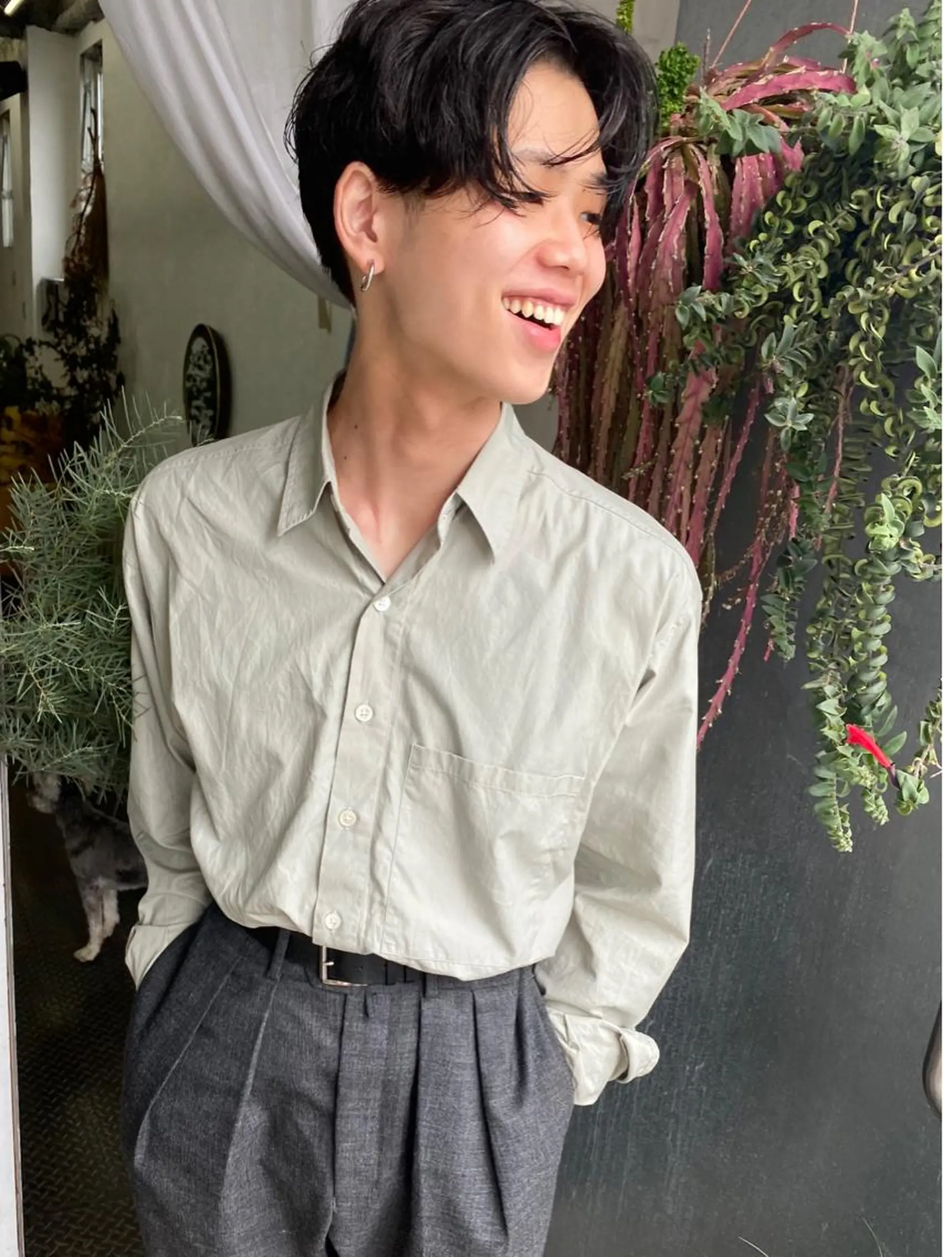 ショート カット パーマ トリートメント qiie/長友 インナーカラーのヘアスタイル