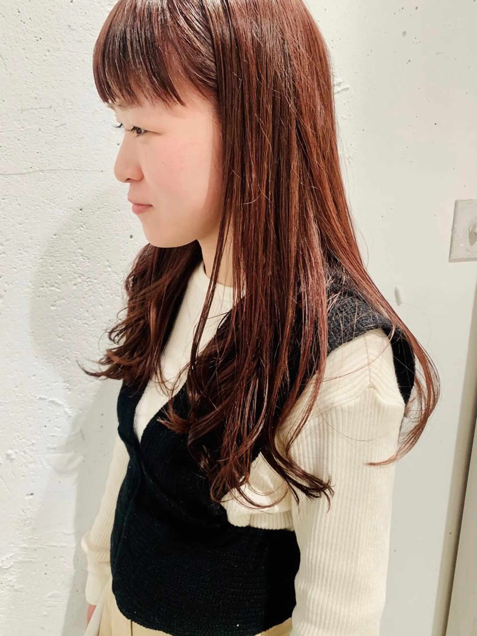 ロング カラー ロング オン眉 カット 林下  大輔のヘアスタイル