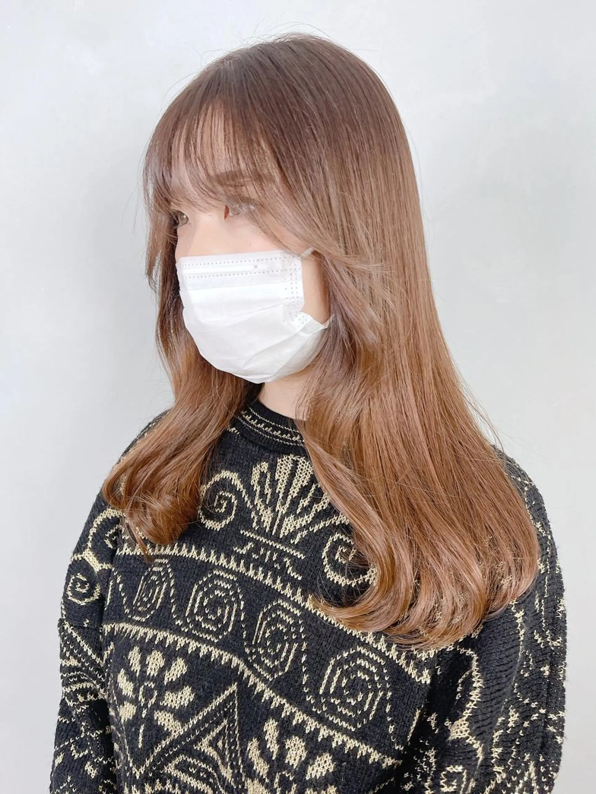 セミロング カラー パーマ ヘアアレンジ ブラウンカラー ITbyALBUM 八王子店のヘアスタイル