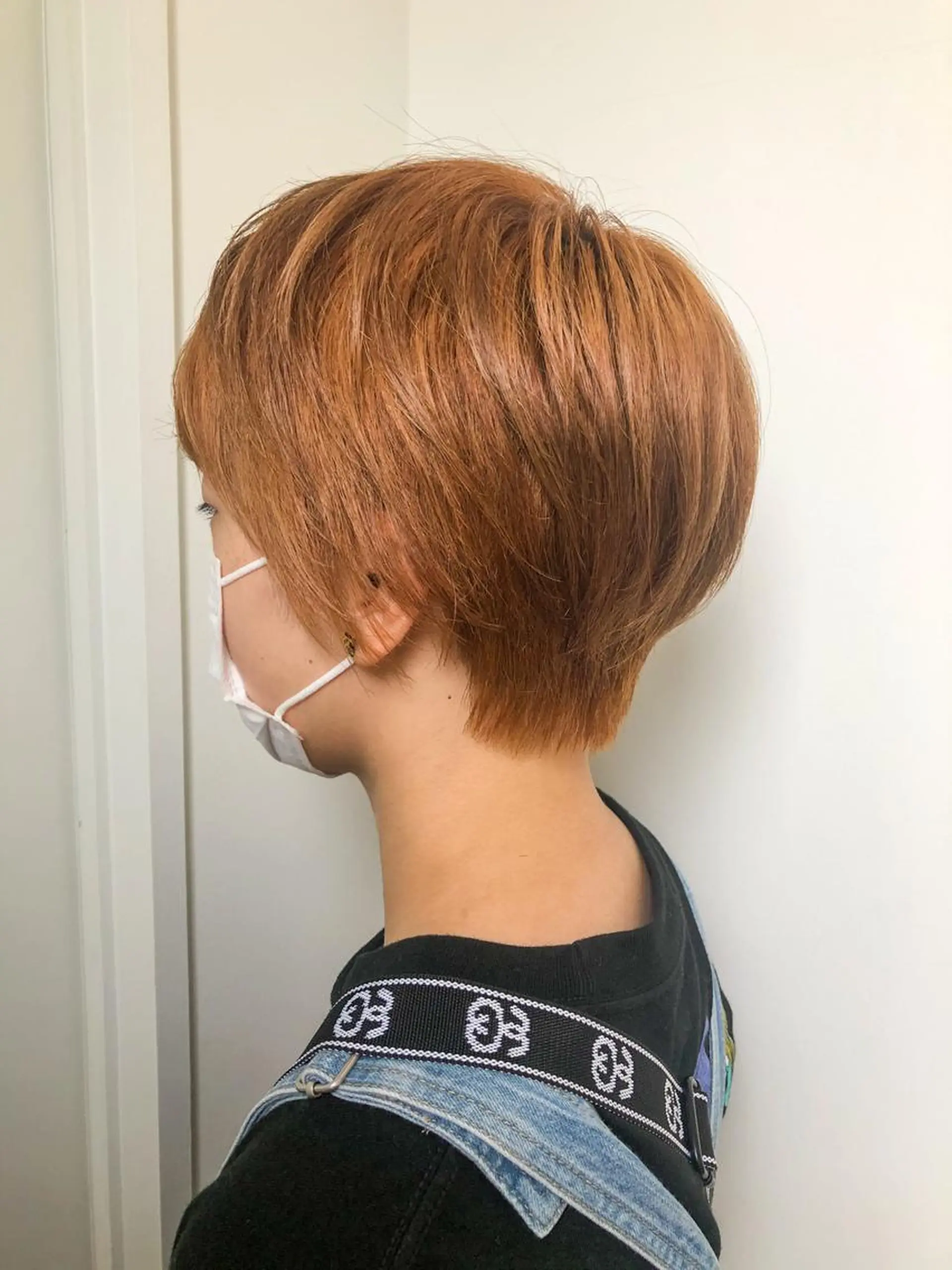 ショート カラー ベリーショート ブリーチ オレンジ ショートヘア カット ヘアカラー トリートメント 水野 雪 /パーマ/暖色カラーのヘアスタイル