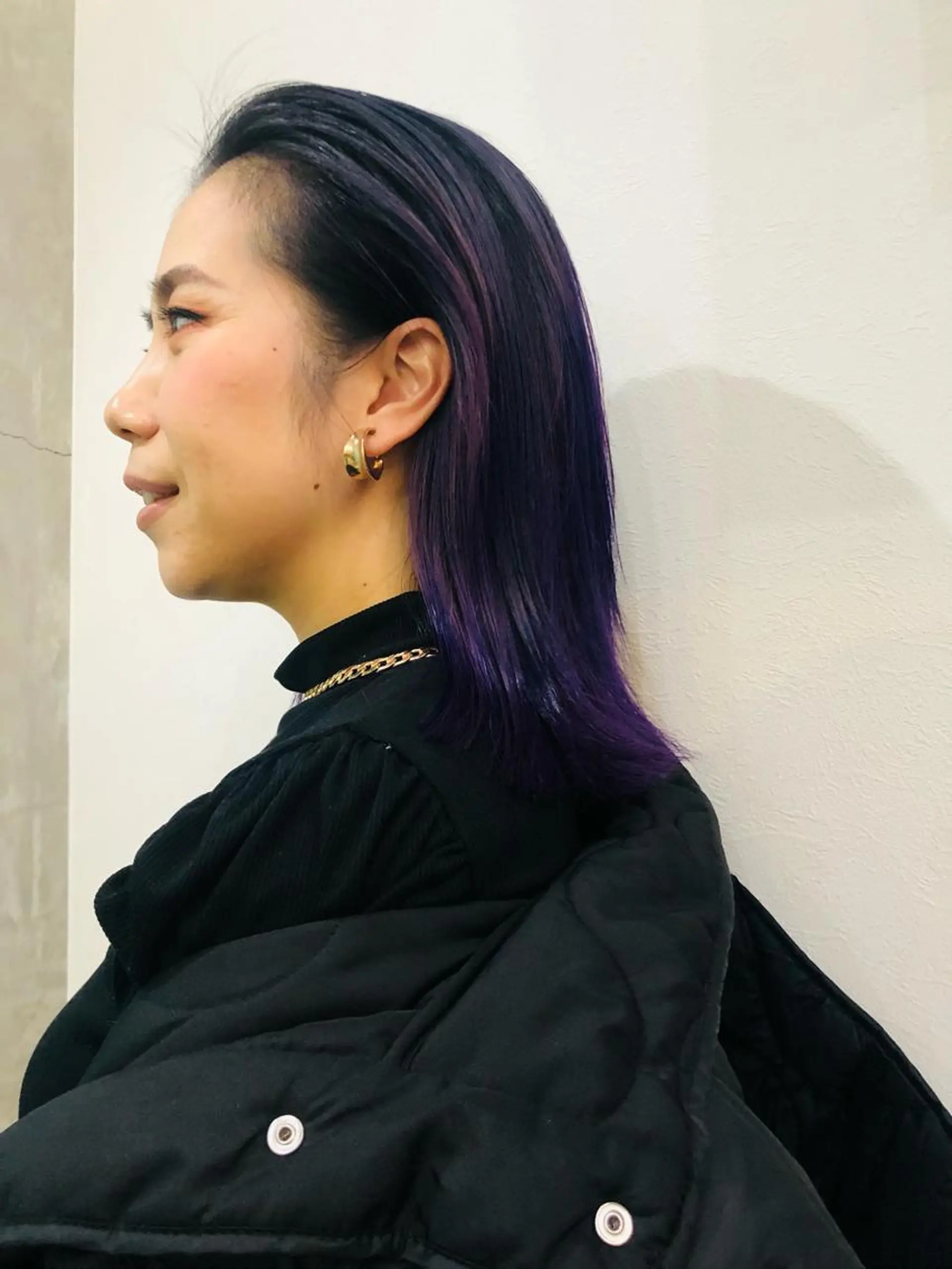 ミディアム パープルカラー Kukuna所属・原田 慎吾のヘアスタイル