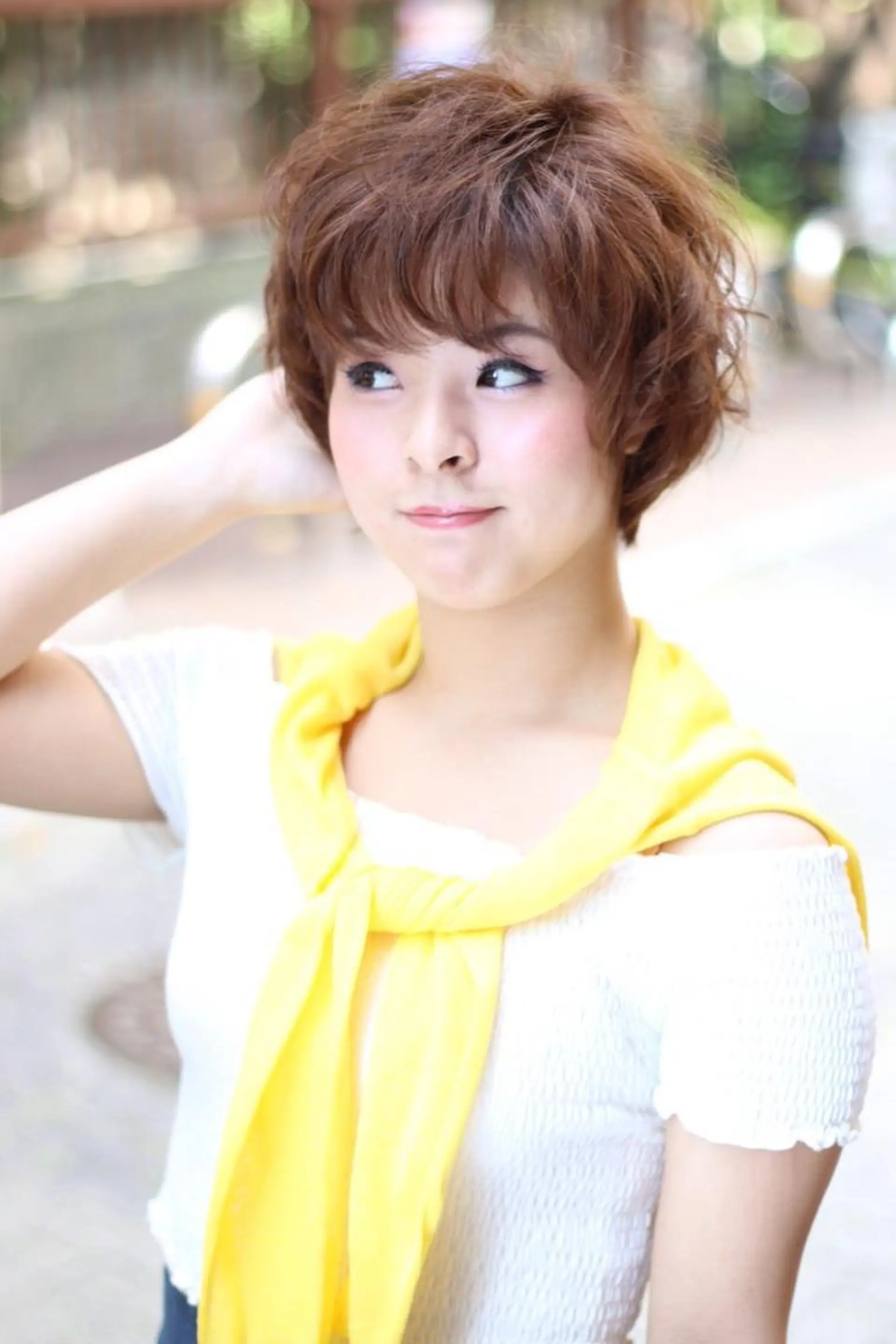 ショート カラー パーマ 透明感カラー 小顔カット 🌿flencia 丸　和博🌿のヘアスタイル