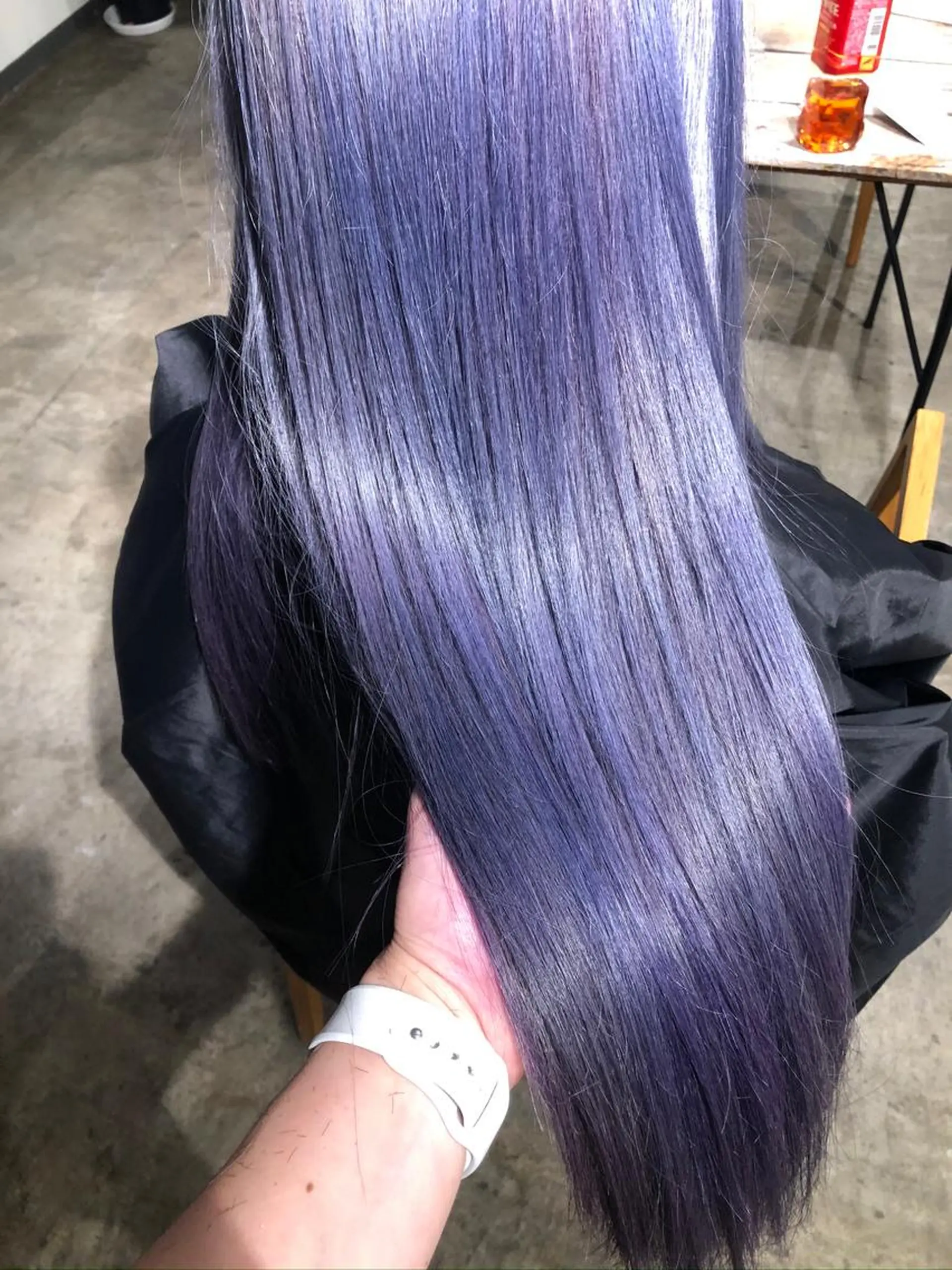 ロング カラー パープルカラー ヘアカラー トリートメント ハイトーン/レイヤー /ケアブリーチ石川治のヘアスタイル