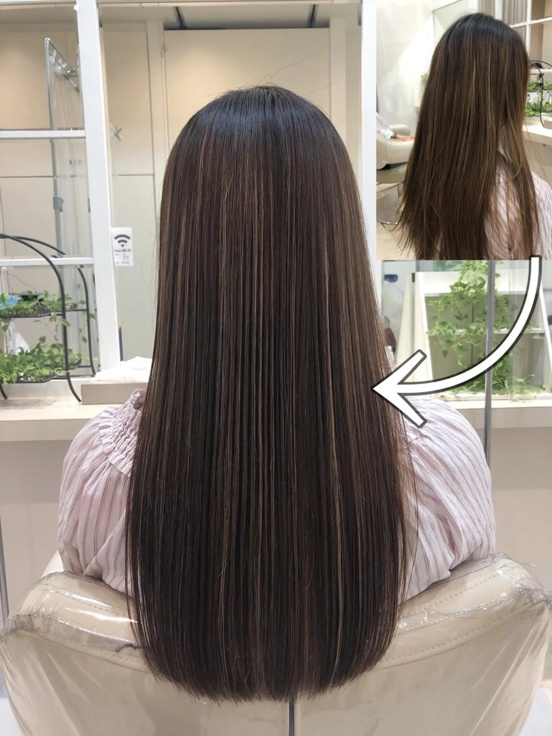ロング パーマ 髪質改善 酸性ストレート ストレートパーマ カット 縮毛矯正 トリートメント 須賀 一美のヘアスタイル