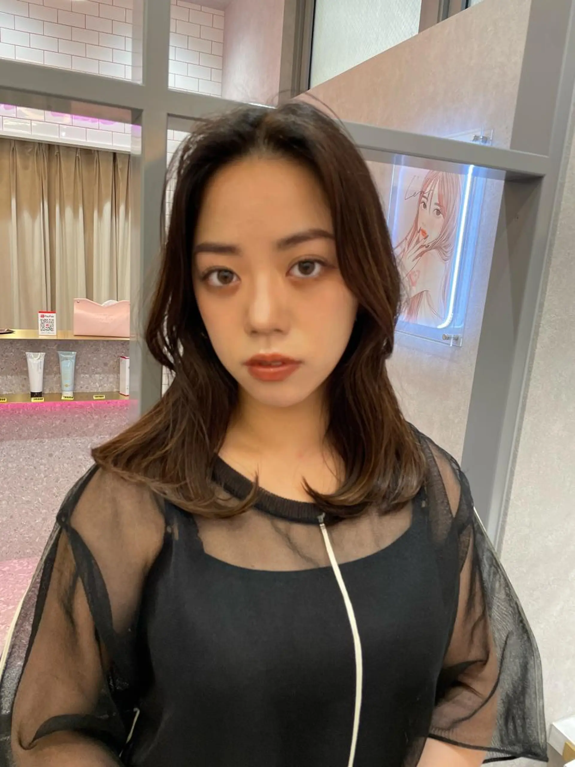 ミディアム 韓国風ヘア Lond  lea 🦋ayana🦋のヘアスタイル