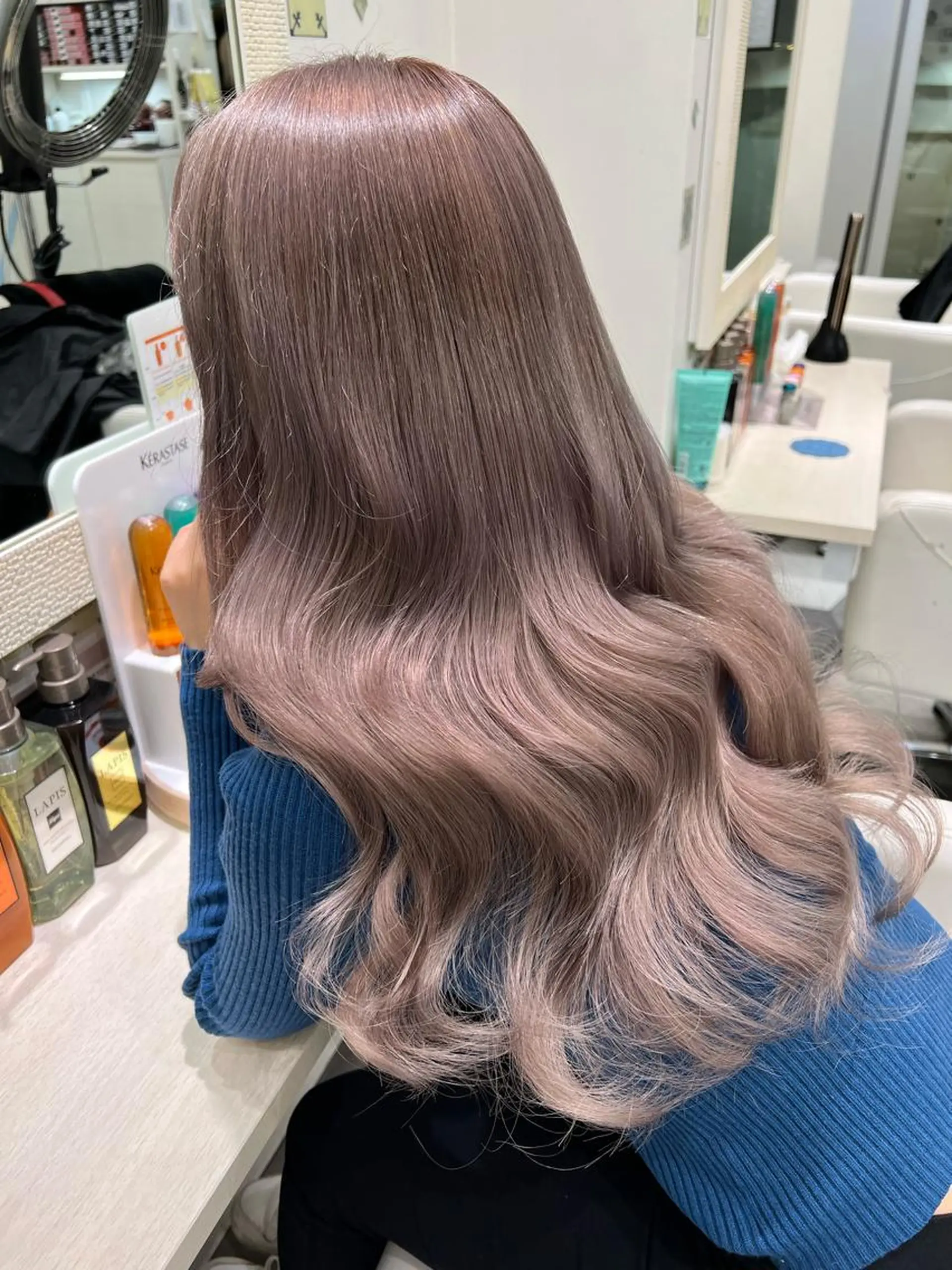 ロング カラー ブリーチ グレージュ Lapis 池袋店所属・MASHIRO 🩵Lapis池袋店のヘアスタイル