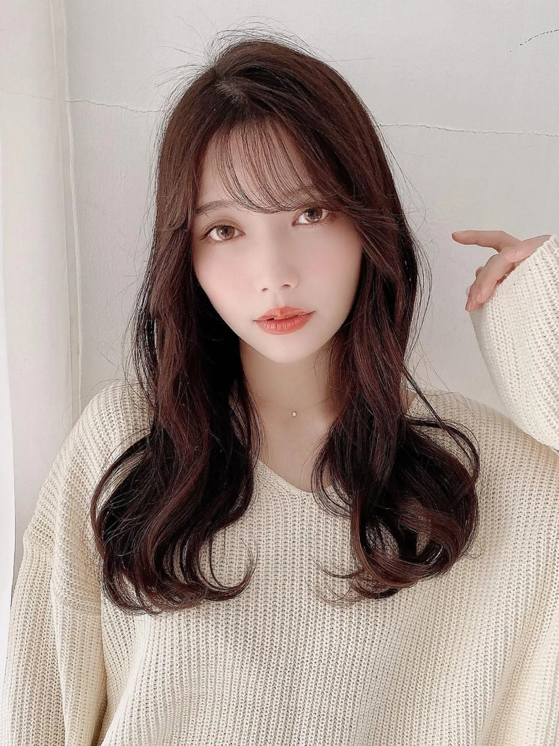 ロング カラー カット ヘアカラー トリートメント 仙台Ｉ韓国レイヤー Ｉ髪質改善Ｉ伊藤拓海のヘアスタイル