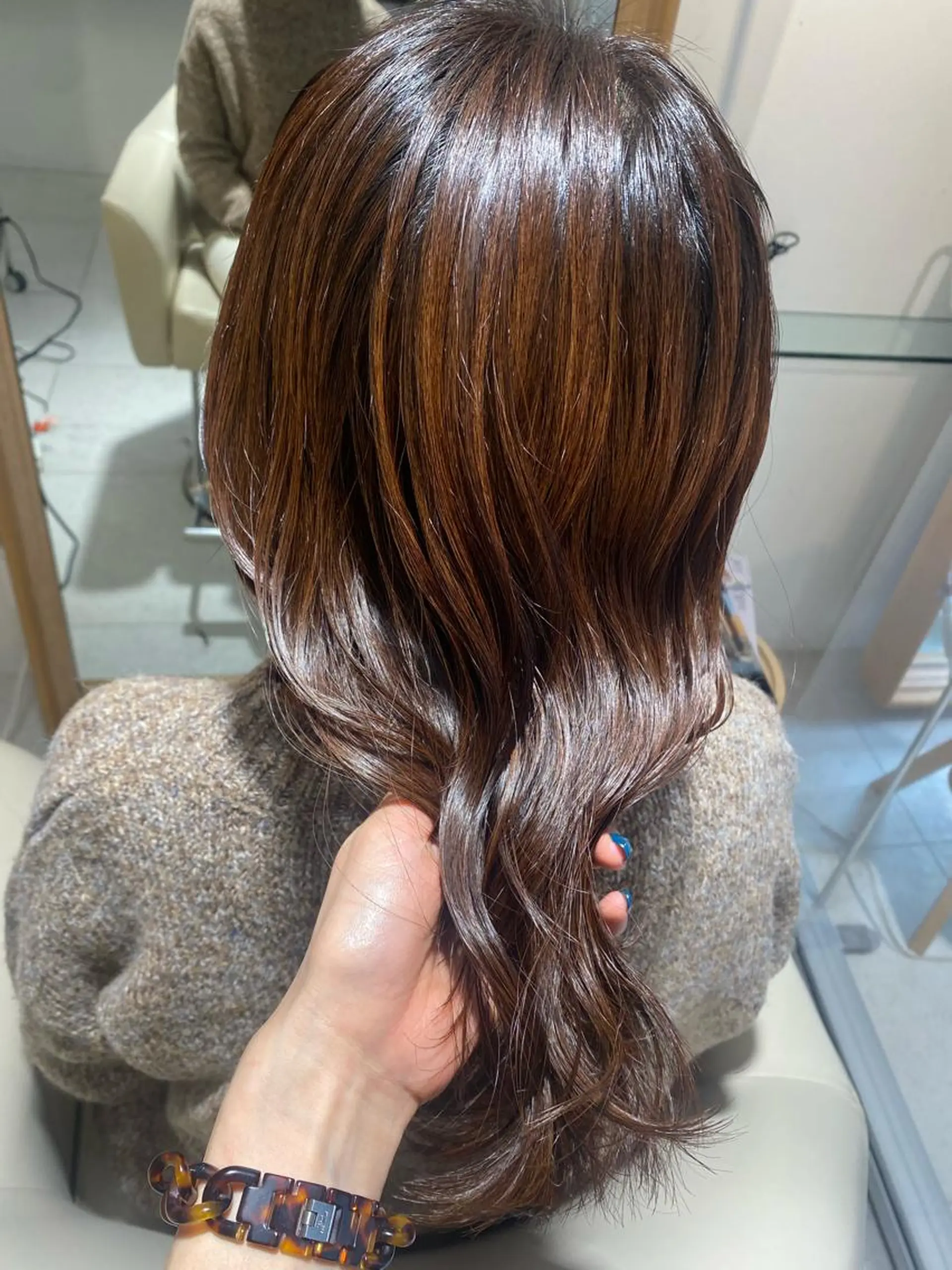ミディアム カラー カット ヘアカラー 安永 涼のヘアスタイル