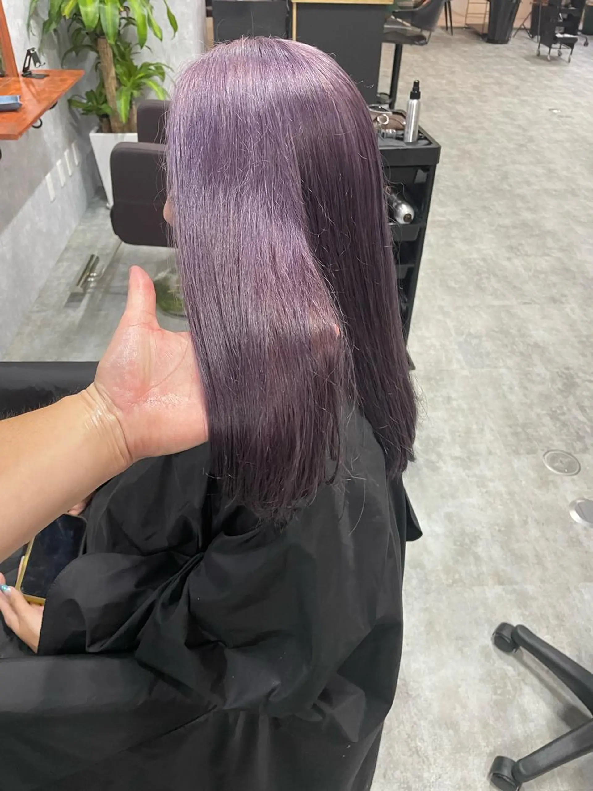 セミロング アッシュ 韓国風カラー ボブ ハイライト 韓国風ヘア ヘアカラー and K所属・and K 那覇小禄店のヘアスタイル