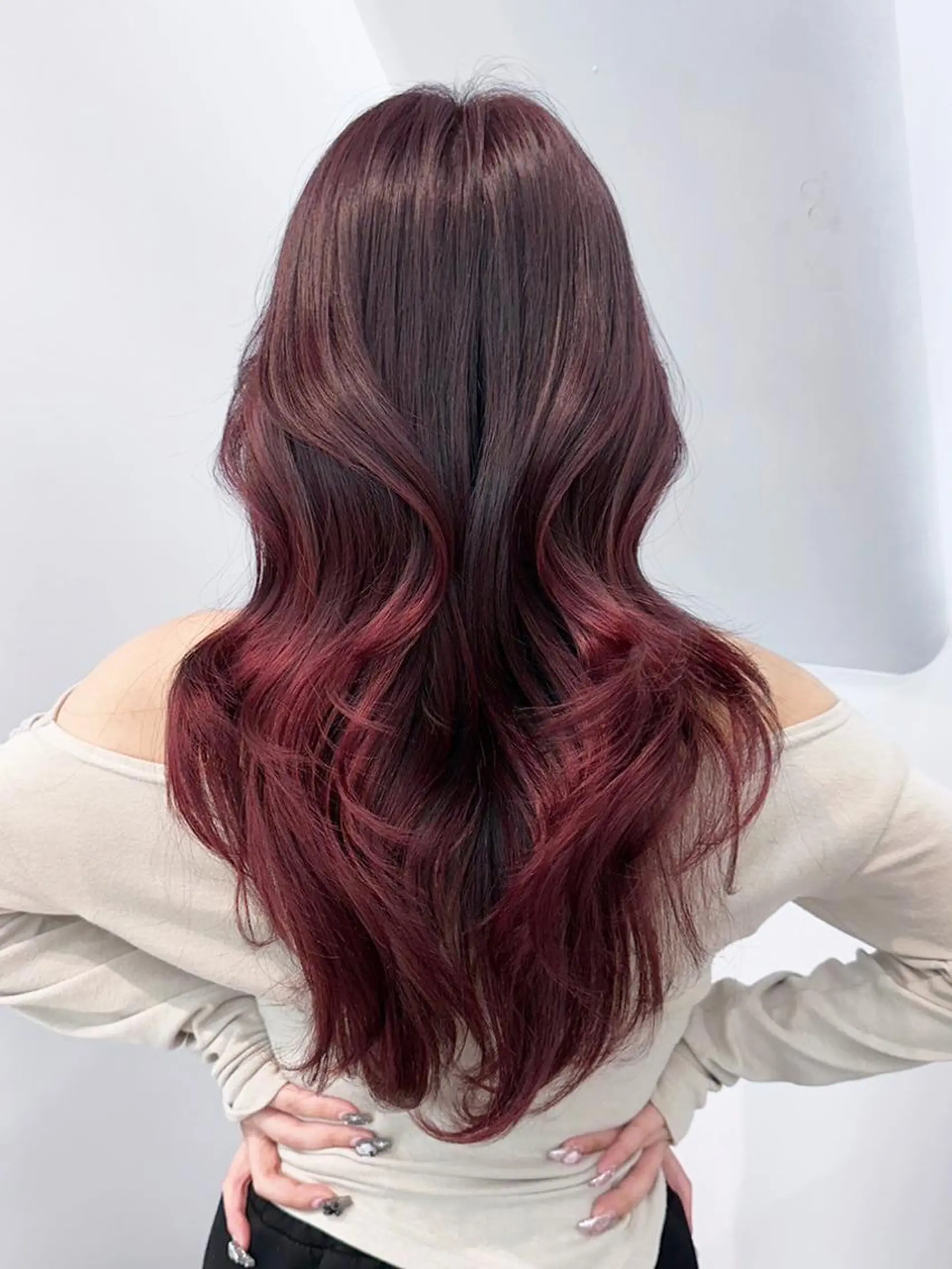 カラー セミロング ピンクカラー レイヤーカット カット ヘアカラー トリートメント ITbyALBUM 藤沢店のヘアスタイル