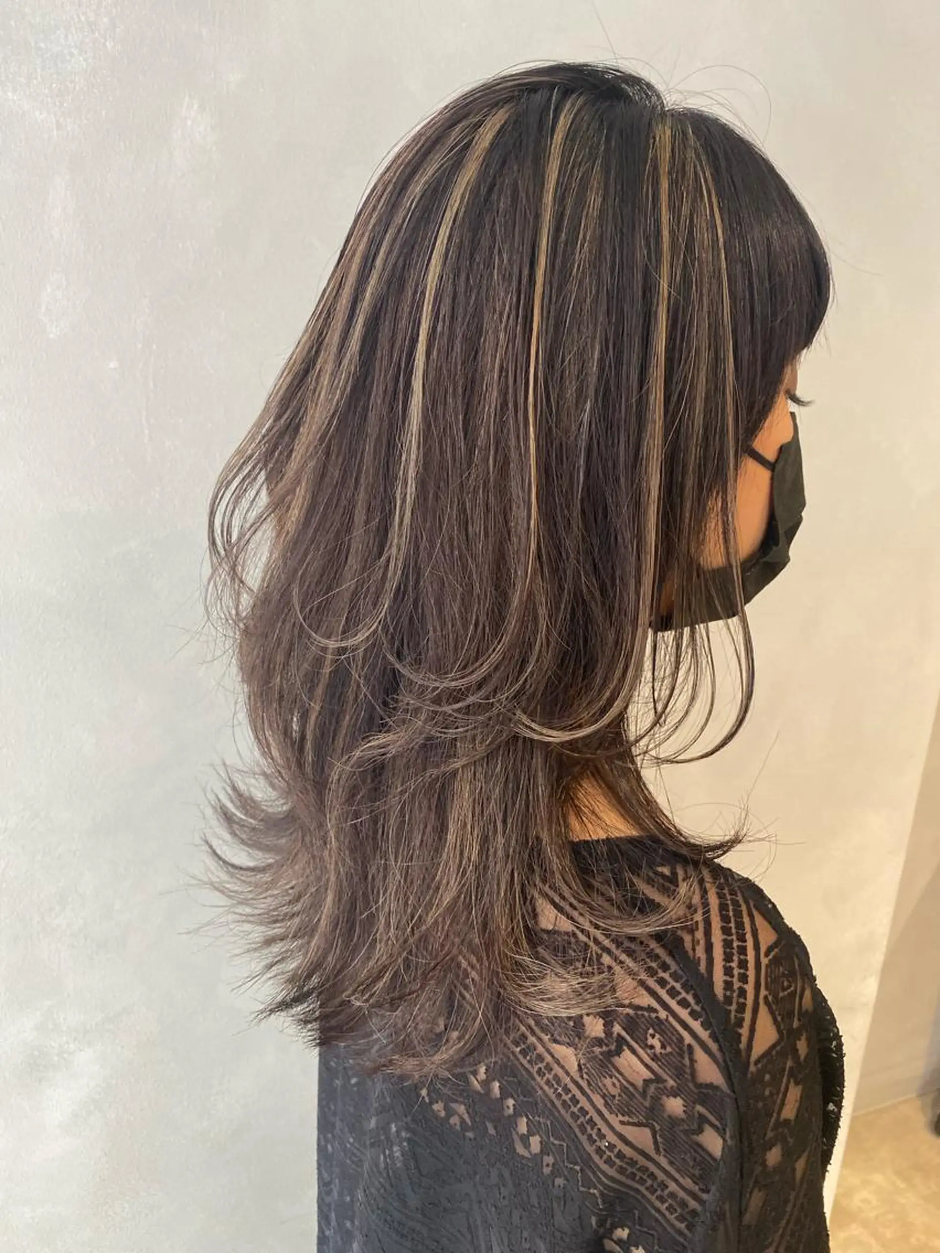 セミロング カラー ヘアカラー nishido ハイライト/メンズのヘアスタイル