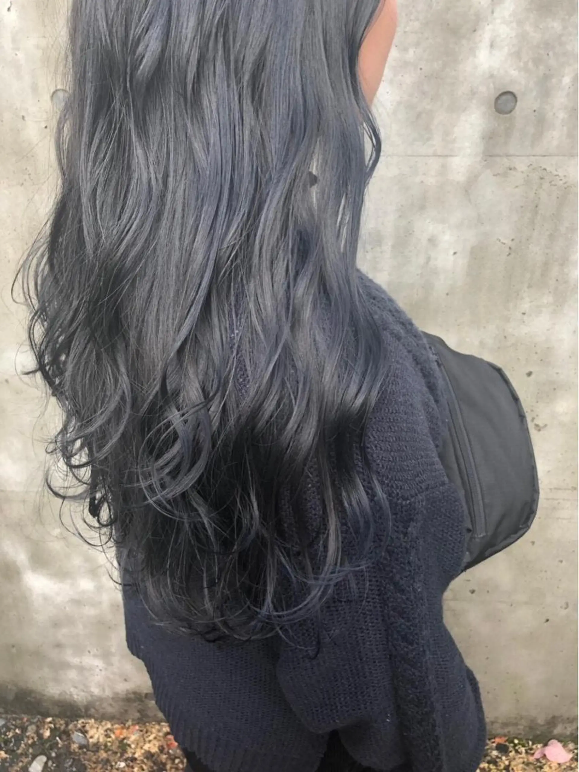 ロング カラー ネイビーカラー emme MIHO♡のヘアスタイル