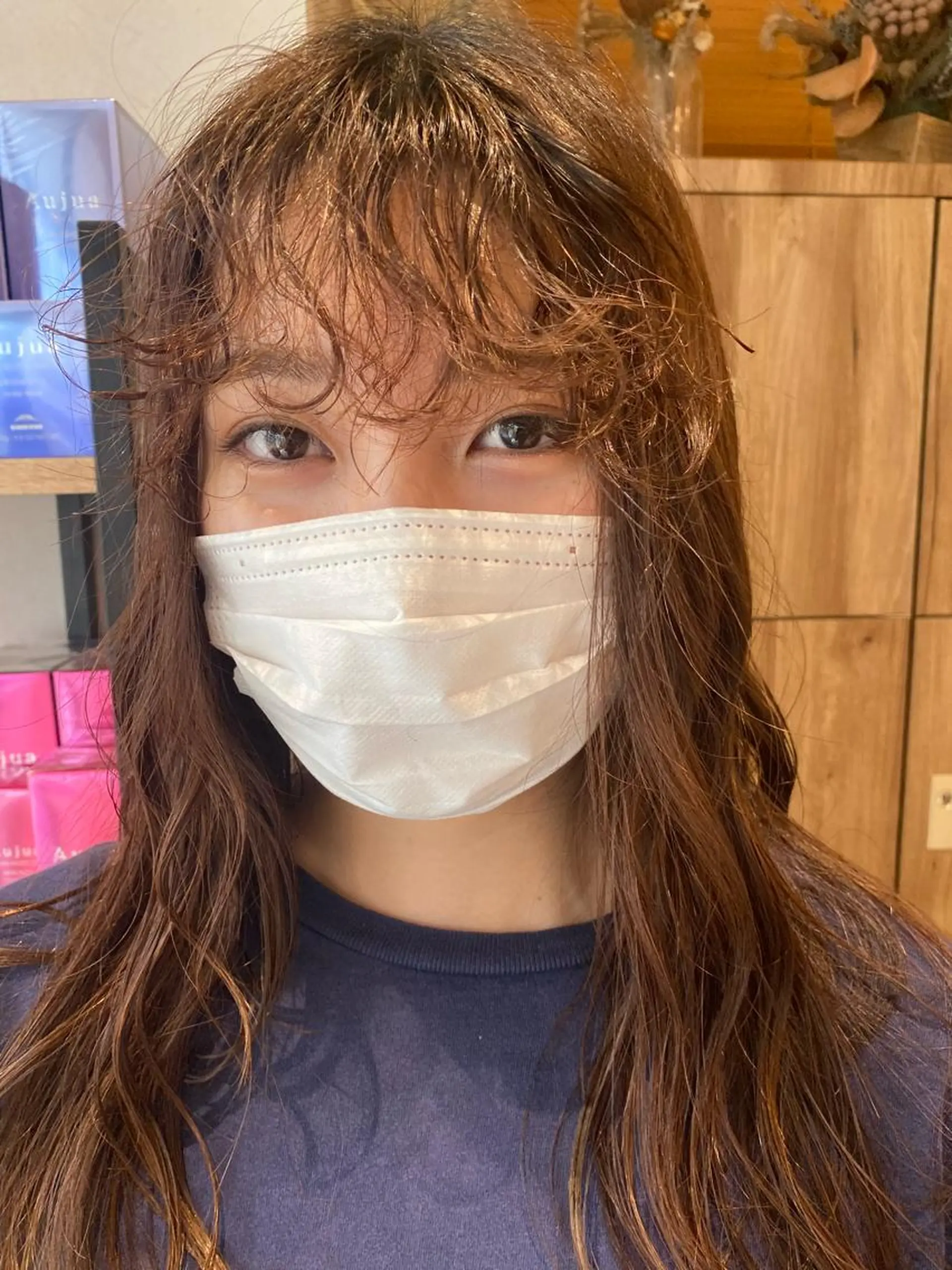 セミロング カラー パーマ ヘアアレンジ セミロングパーマ パーマ パーマ指名No1 /namiのヘアスタイル