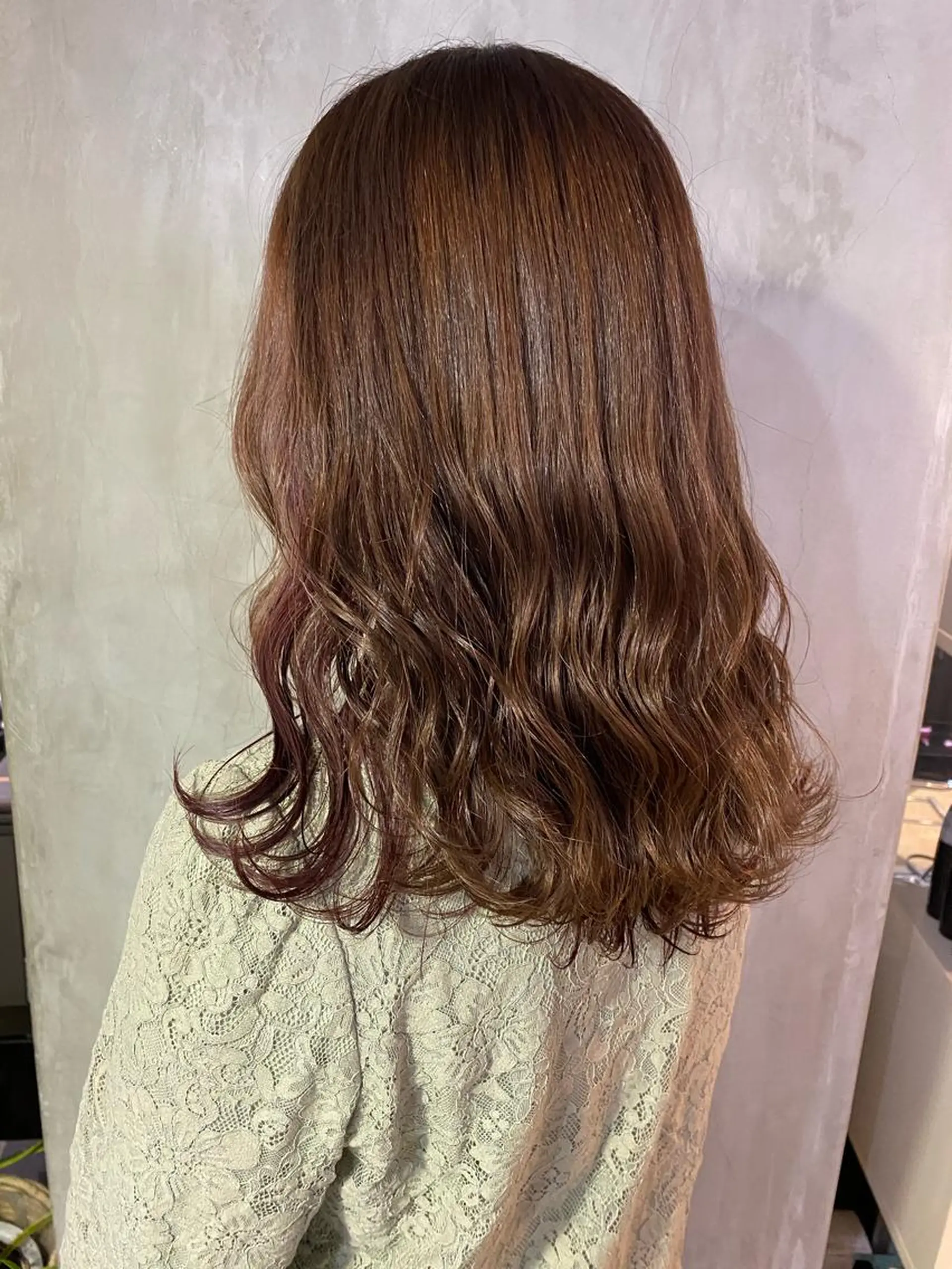 セミロング カラー ヘアアレンジ 切りっぱなしボブ/ デザインカラー店長のヘアスタイル