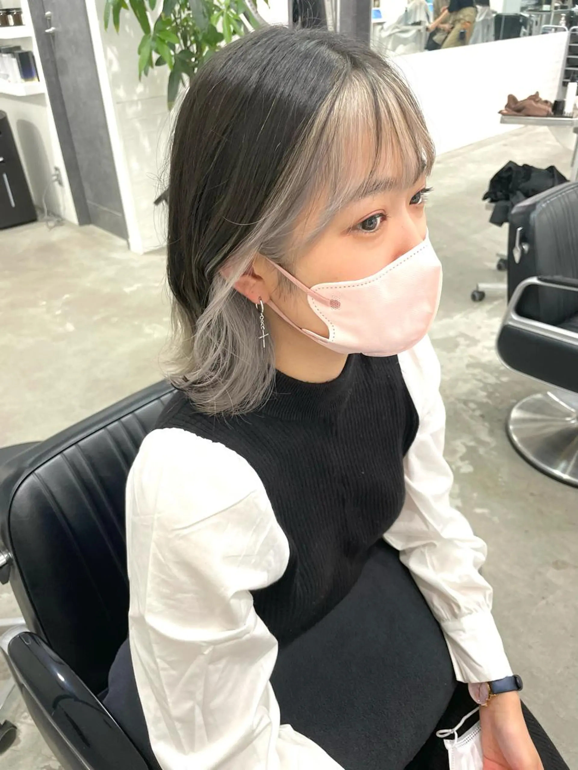 ミディアム カラー ベージュカラー ホワイトベージュ 2nd所属・🤍2nd🤍田所 美希のヘアスタイル