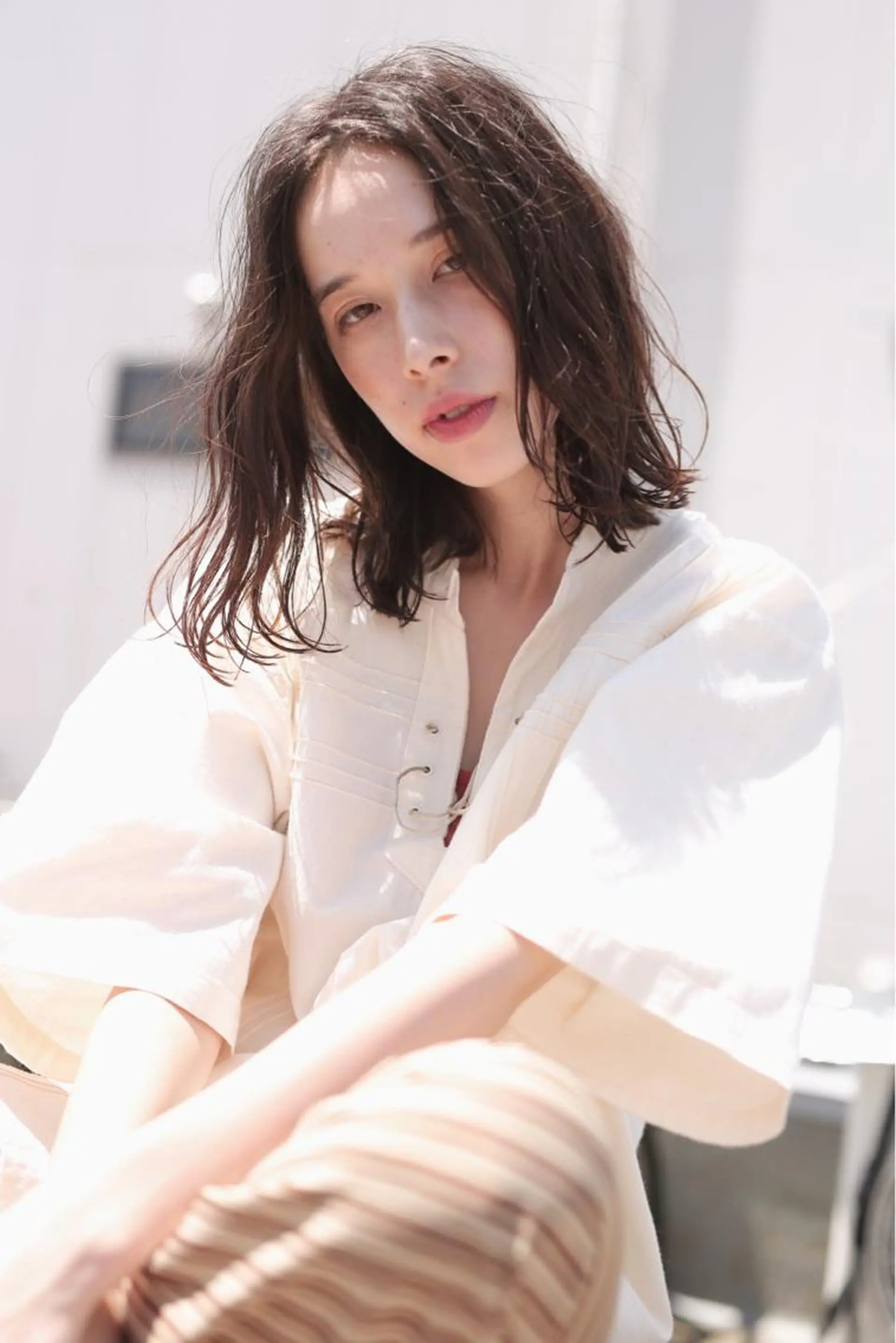 ミディアム カラー イルミナカラー カット ヘアカラー トリートメント パーマ/透明感カラー /ボブ/吉田一生のヘアスタイル