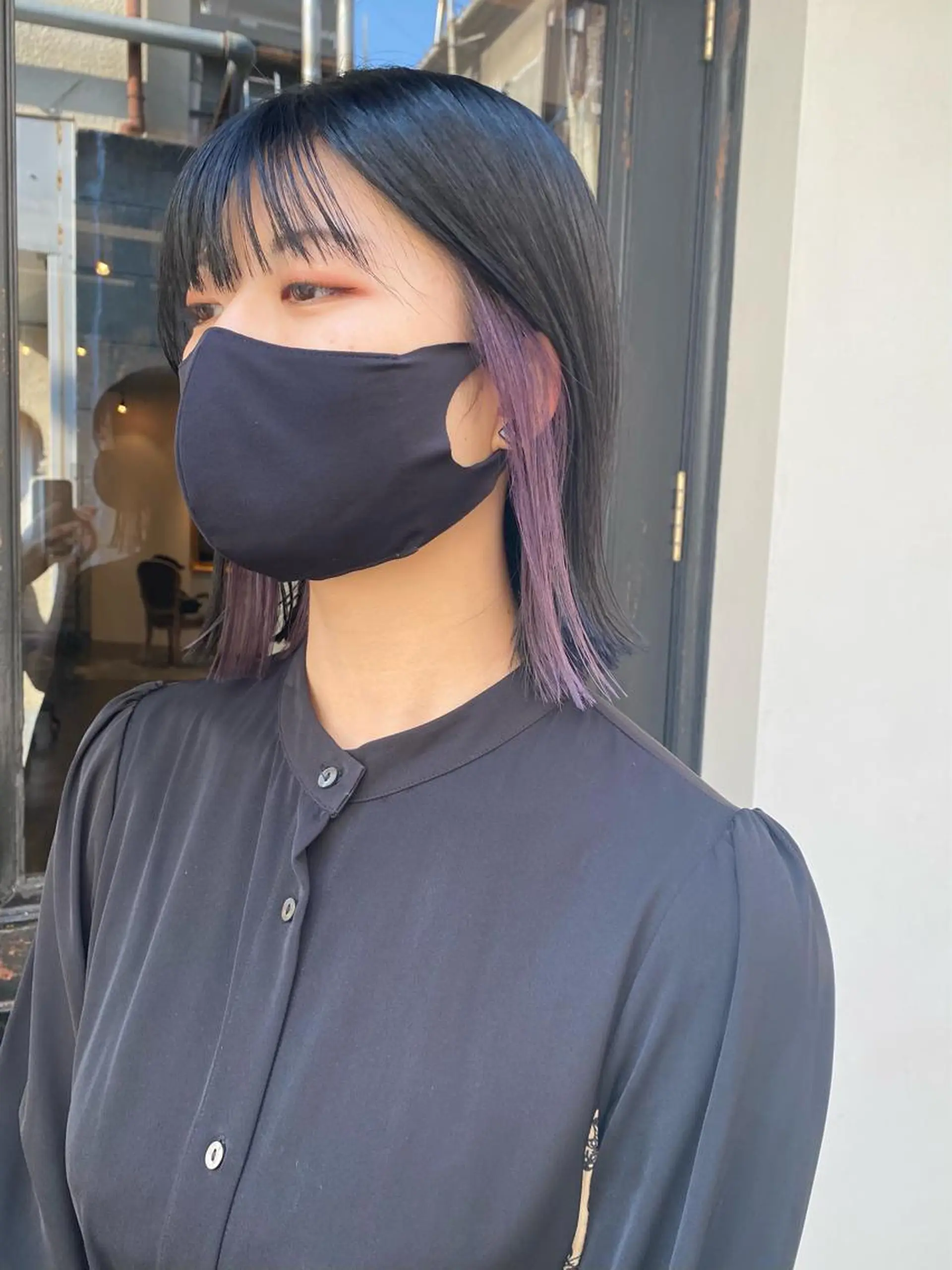 ミディアム カラー ブリーチ ラベンダーカラー ヘアカラー トリートメント ヘッドスパ tonari 梅田、中崎町のヘアスタイル
