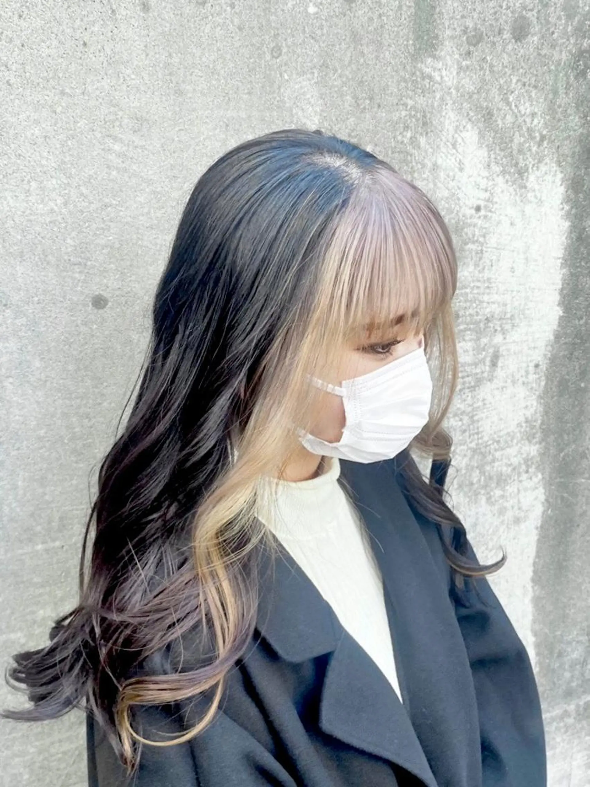 ロング カラー ミストバング  フェイスフレーミング ヘアカラー motel所属・モデルや芸能人も通う ✨マンツーマンサロンのヘアスタイル