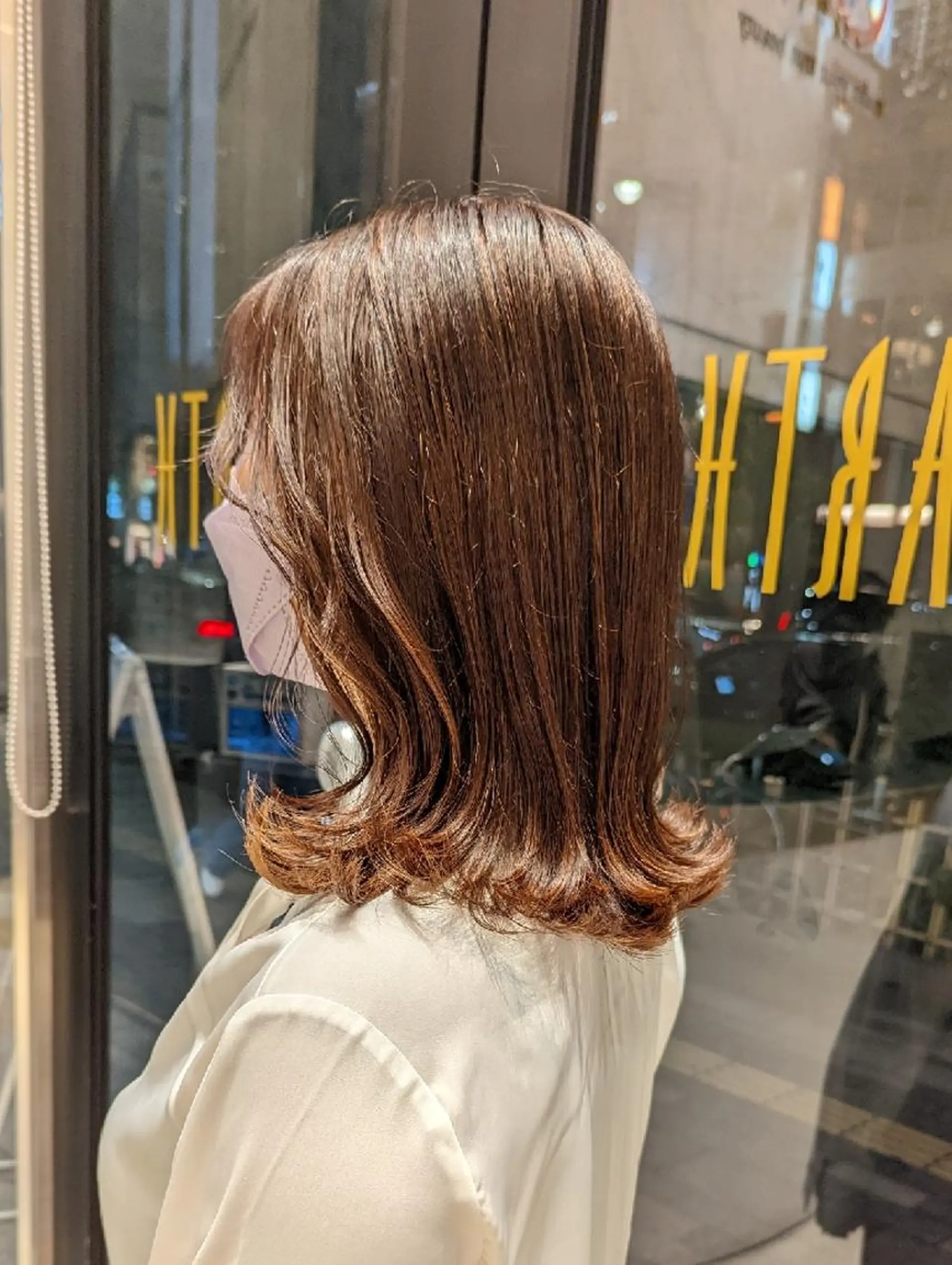 ミディアム カラー ヘアアレンジ ハイライトカラー ハイライト  知念　香トータル ビューティー🌷のヘアスタイル