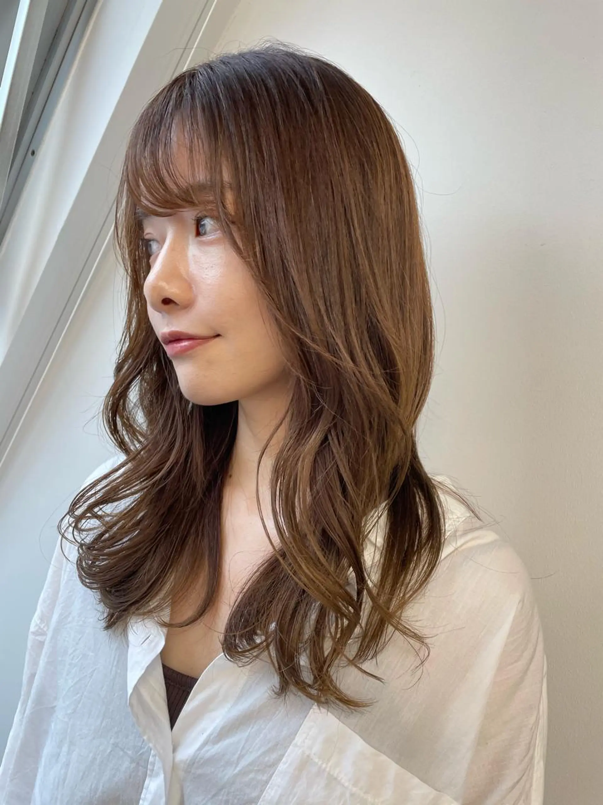 ロング カラー 顔周りカット ヘアカラー 🌼渋谷韓国ヘア 桑尾幸奈🌼のヘアスタイル
