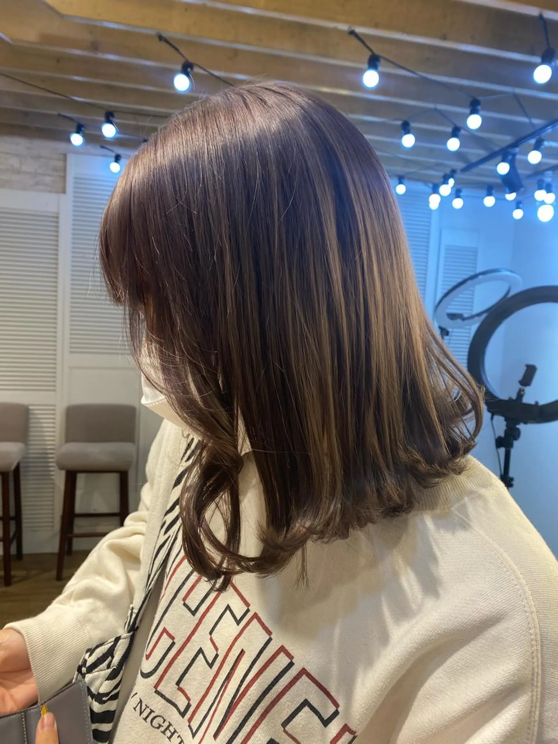 ミディアム カラー ベージュカラー ブリーチ 遠藤沙也加 韓国ヘア/町田のヘアスタイル