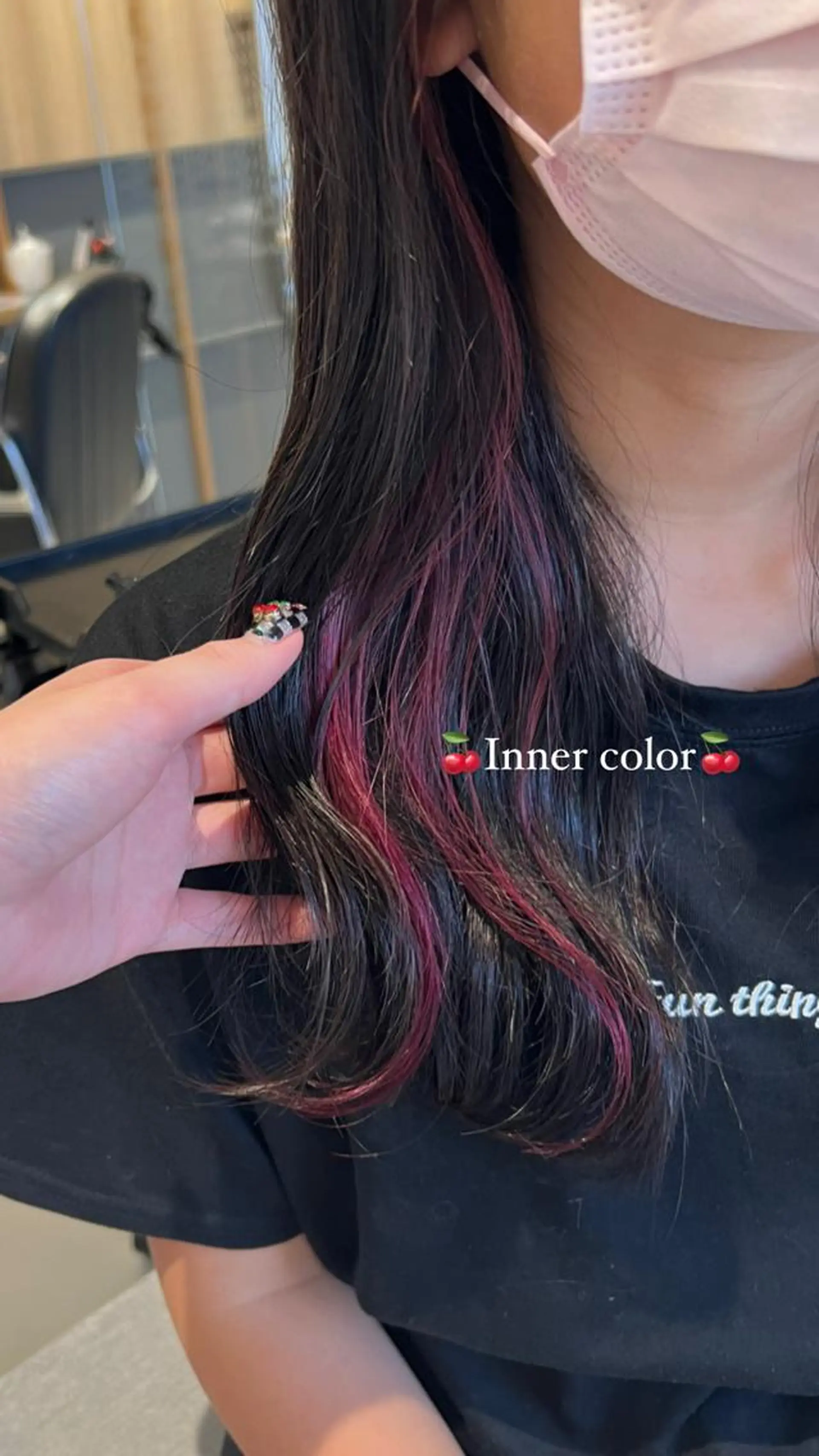 セミロング カラー ブリーチ インナーカラー 学生 Rena ,のヘアスタイル
