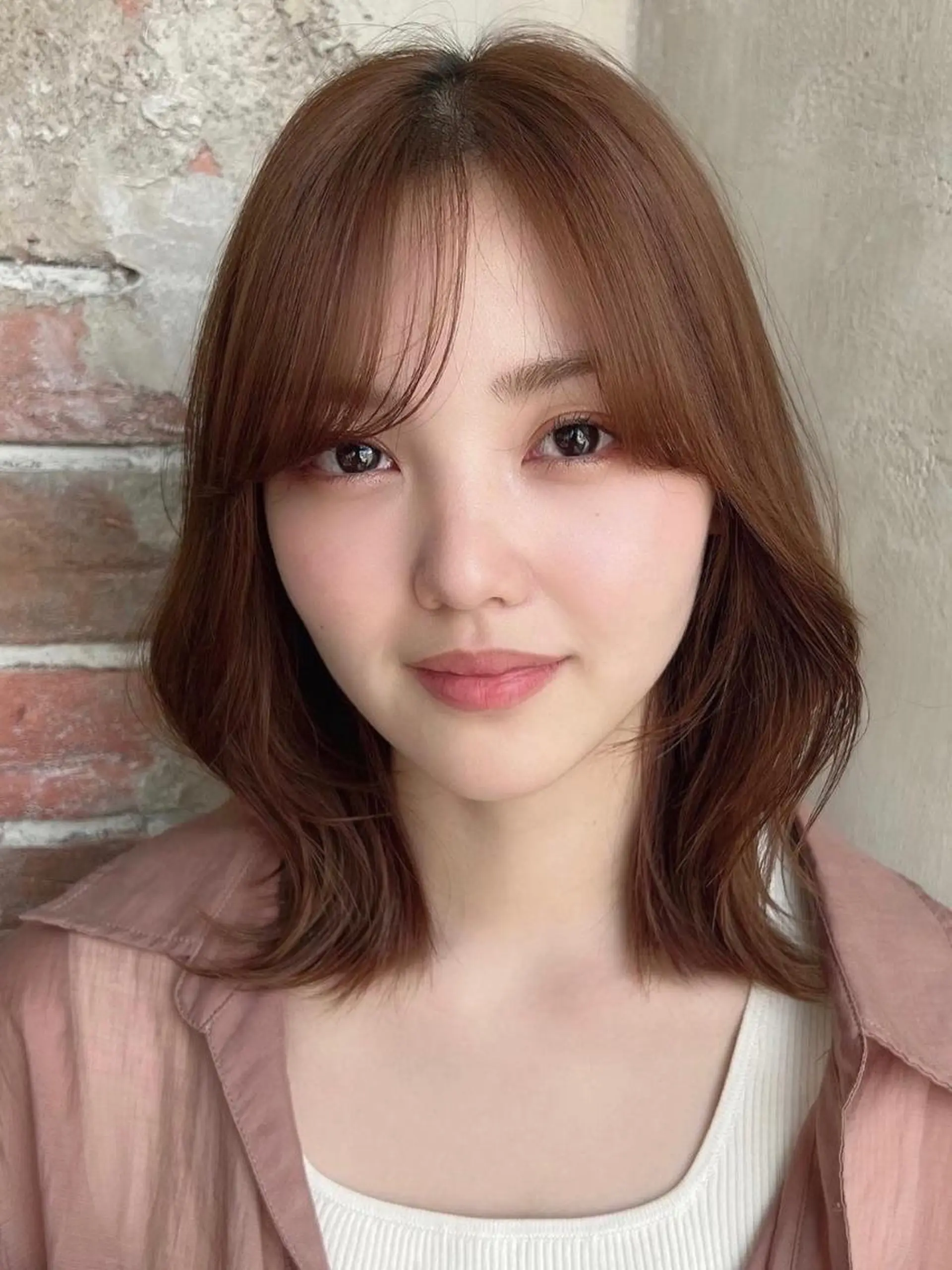 ミディアム ミディアムレイヤー くびれヘア レイヤーカット カット ヘアカラー トリートメント 🧡くびれヘア/前髪 顔周り🧡久原結衣のヘアスタイル