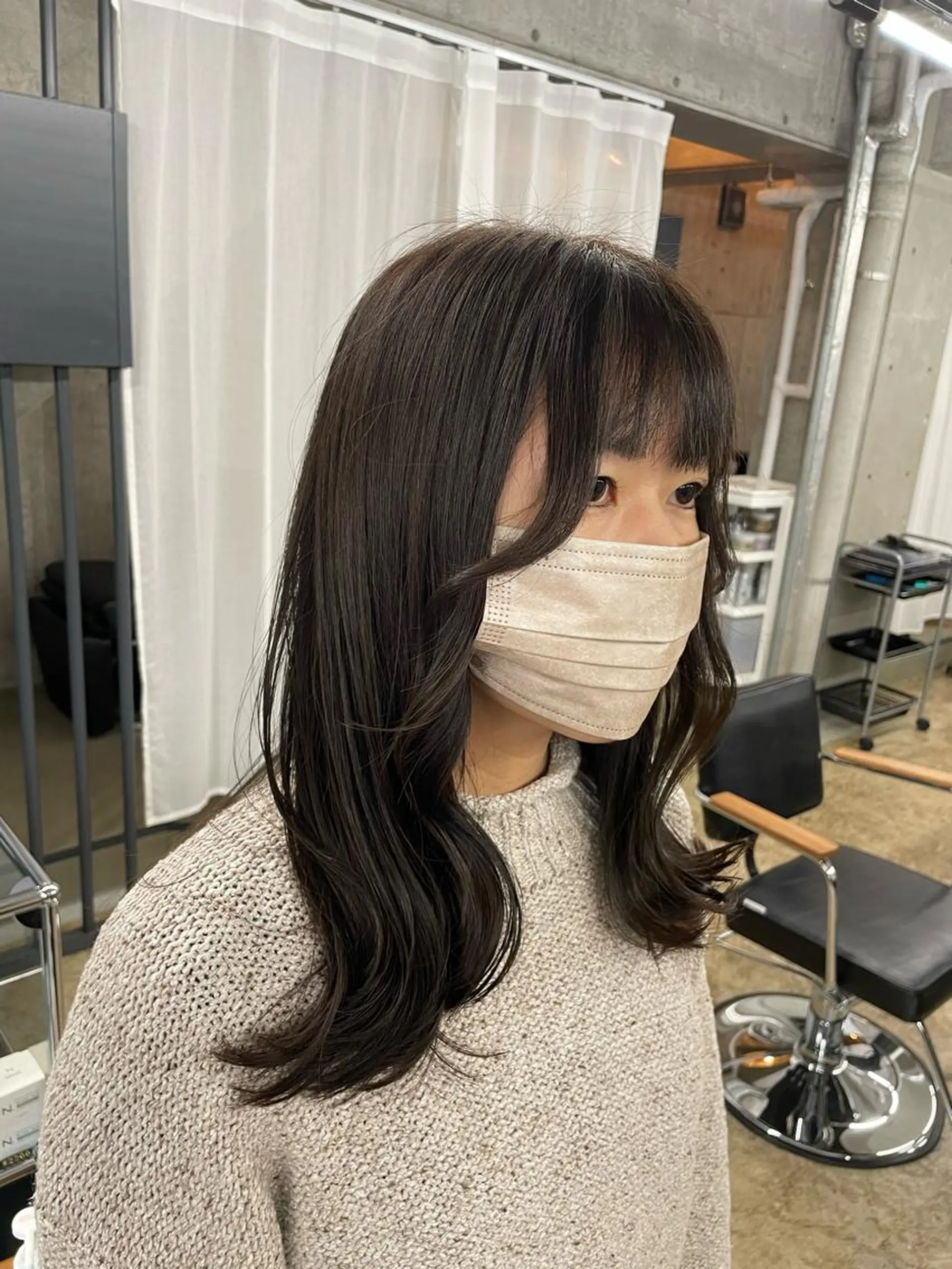 ロング カラー ブラウンカラー オリーブブラウン ボブ/透明感カラー EMIRIのヘアスタイル