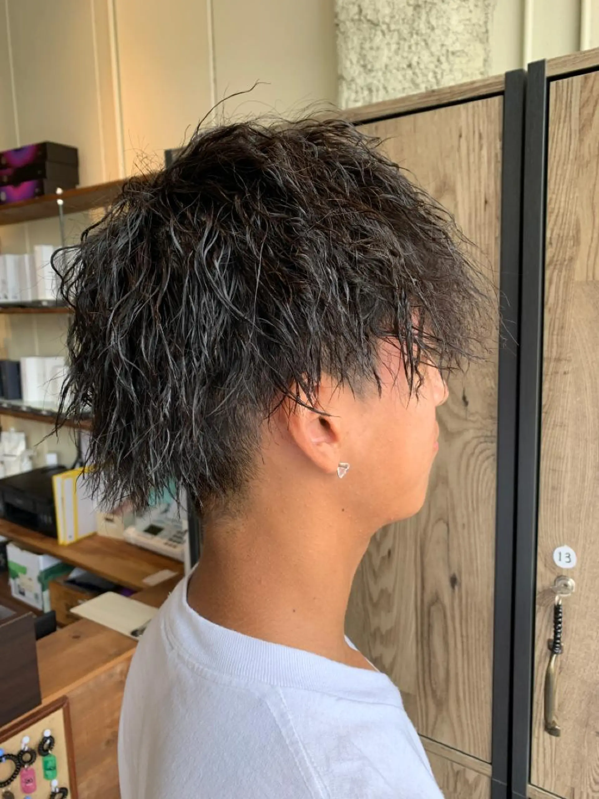 ショート パーマ メンズ カット ヘアカラー 縮毛矯正 トリートメント 岸本 桂輝のヘアスタイル