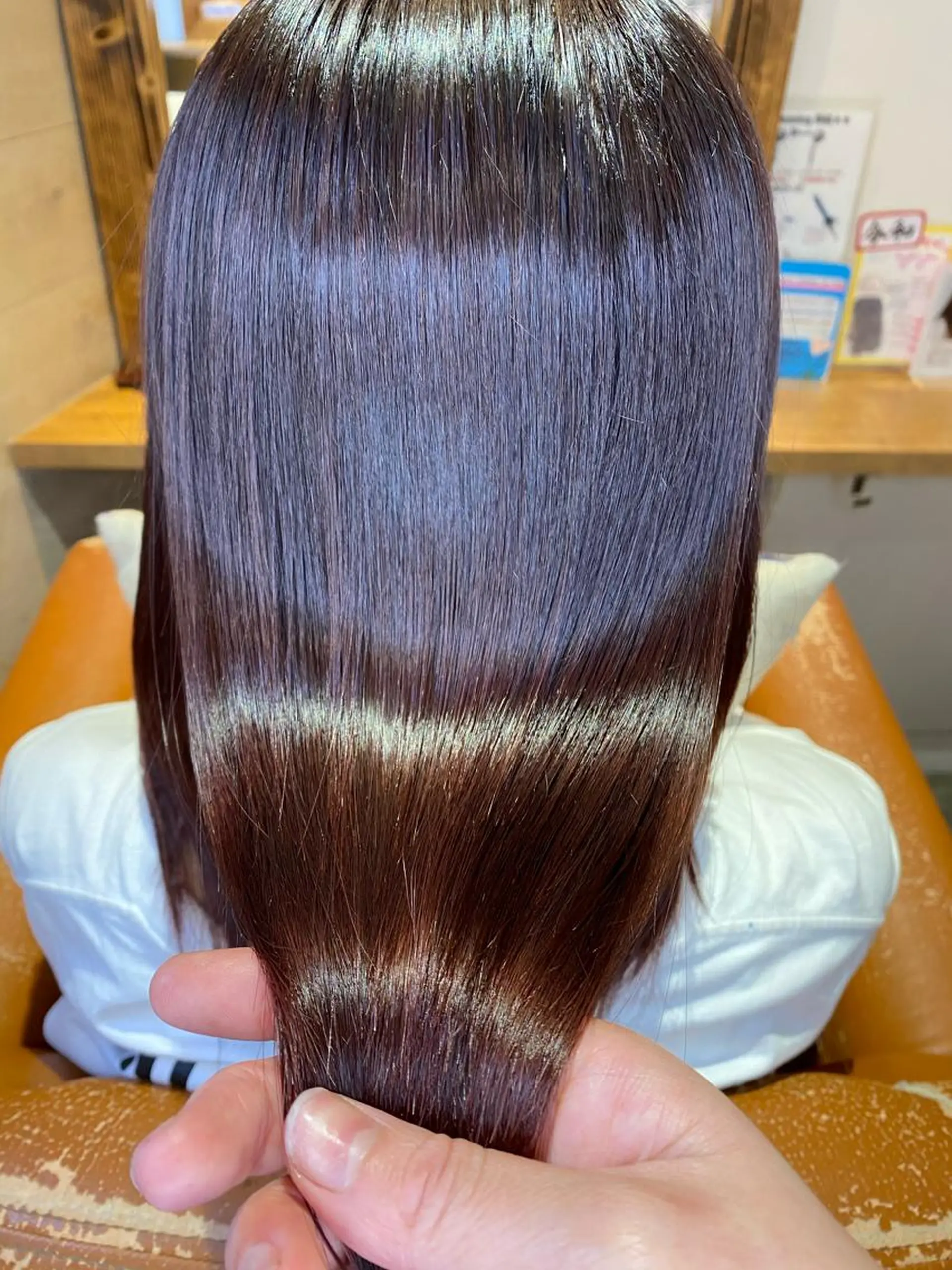 セミロング カラー 髪質改善×矯正🫧 韓国ヘアasamiのヘアスタイル