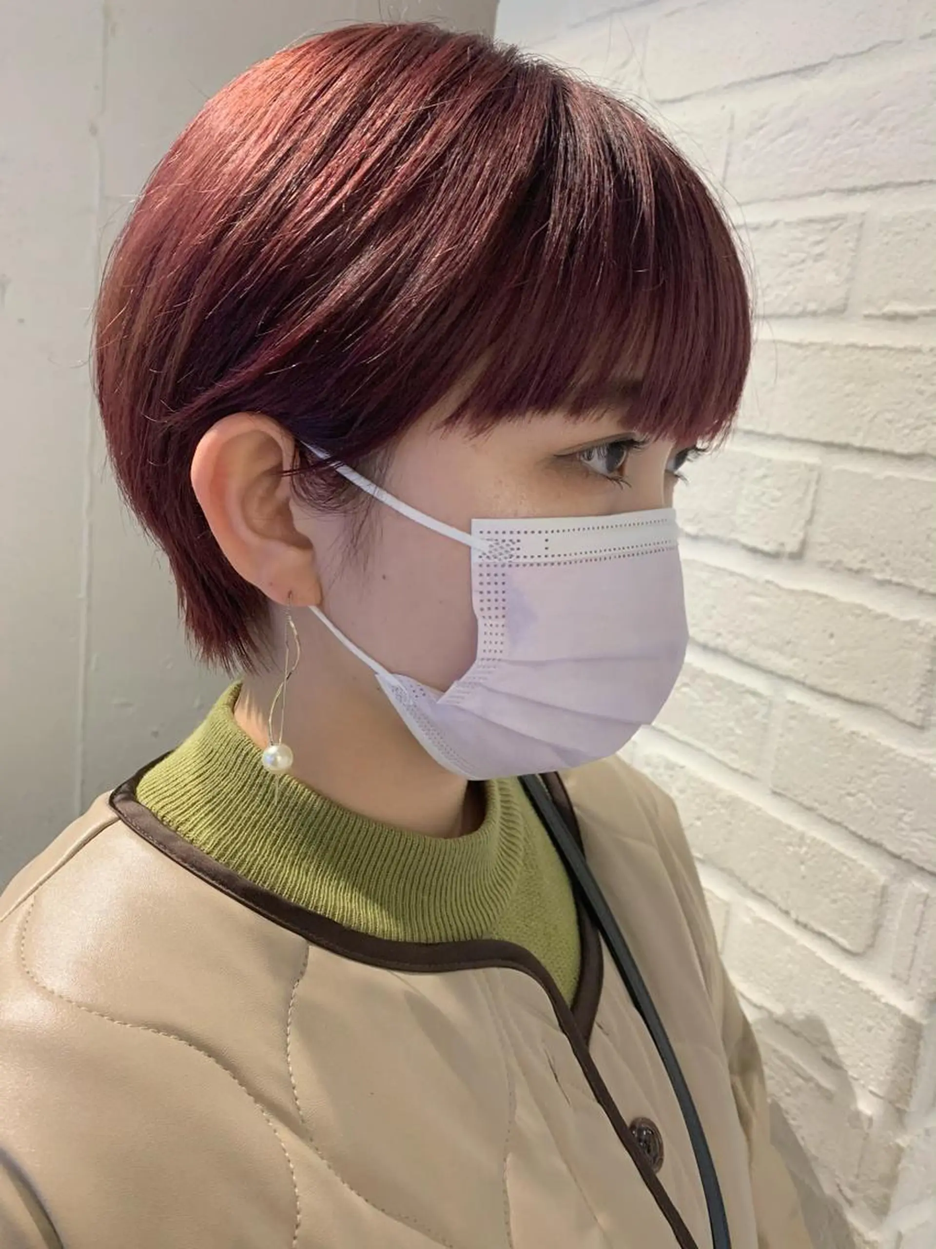 ショート カラー グレージュ ピンクカラー Fuuu《フゥ》所属・シノザキ シンゴのヘアスタイル
