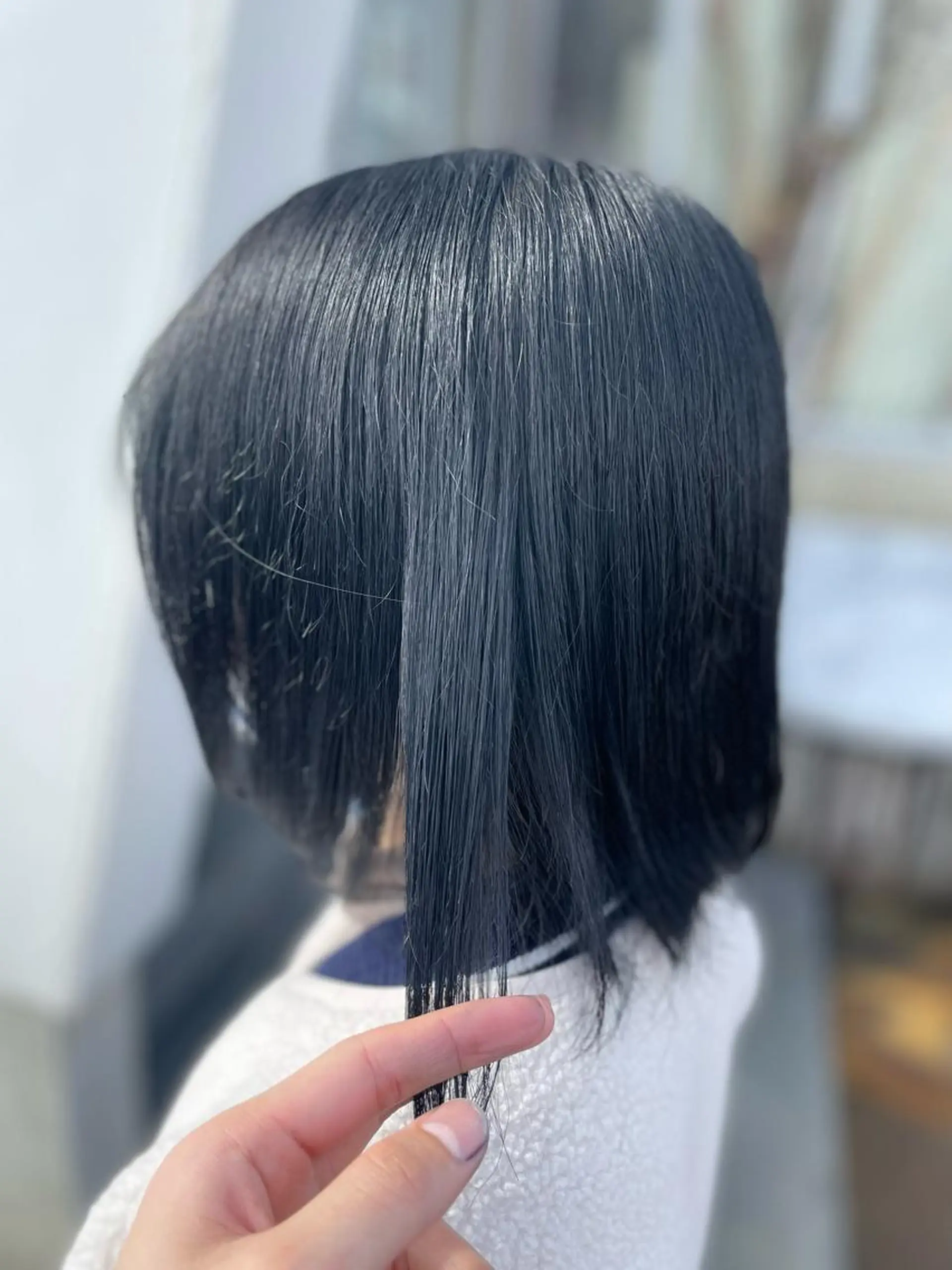 ショート カラー 黒髪 ブルーカラー ブルーブラック AGU hair vigor 三条店所属・AGU 三条店 林　雄のヘアスタイル