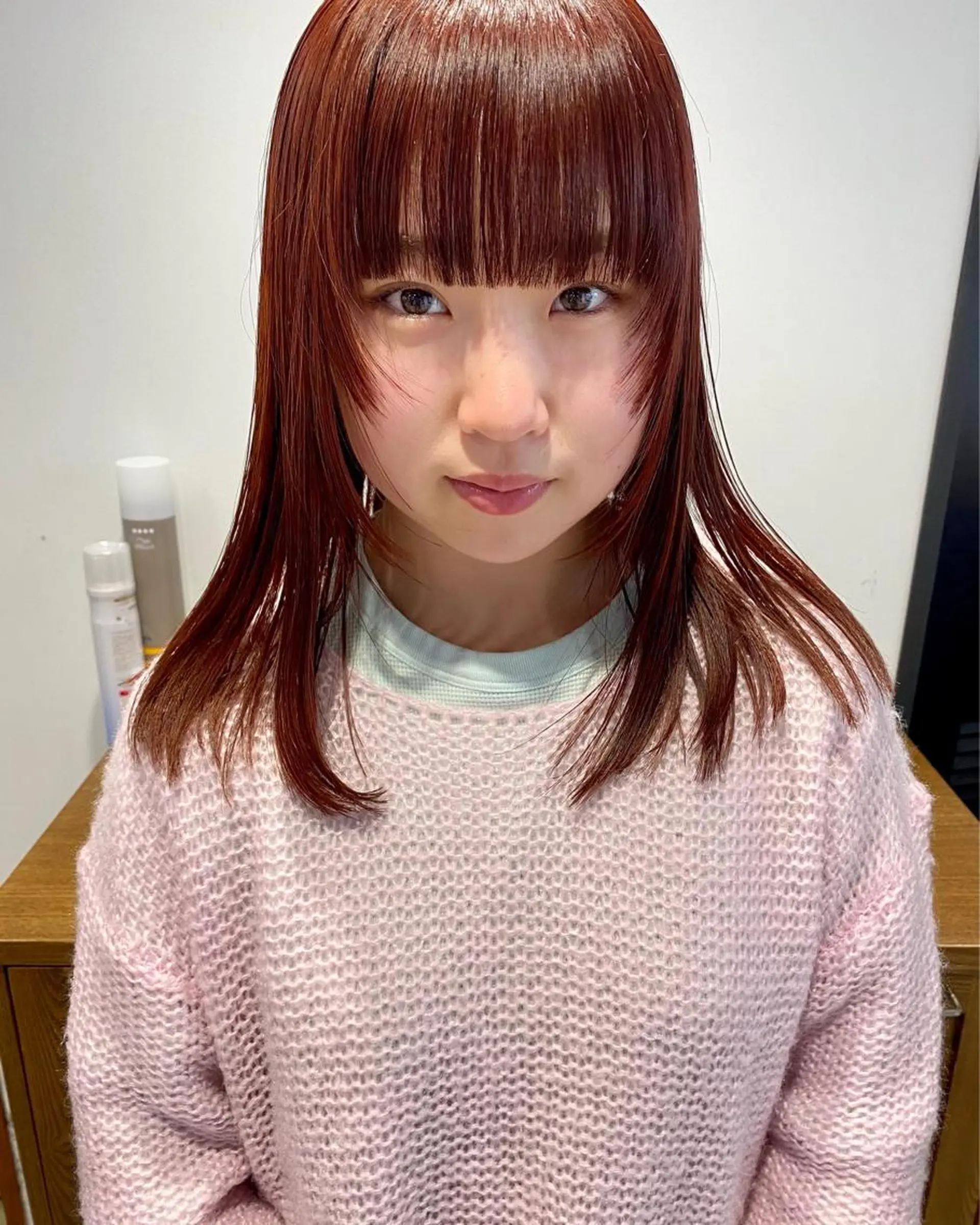 セミロング カラー パーマ ヘアアレンジ メンズ キッズ ネイル マツエク・マツパ アイブロウ オレンジ オレンジピンク ピンクカラー 眉カラー カラーマツエク パーマスタイル🔅 sayacaのヘアスタイル