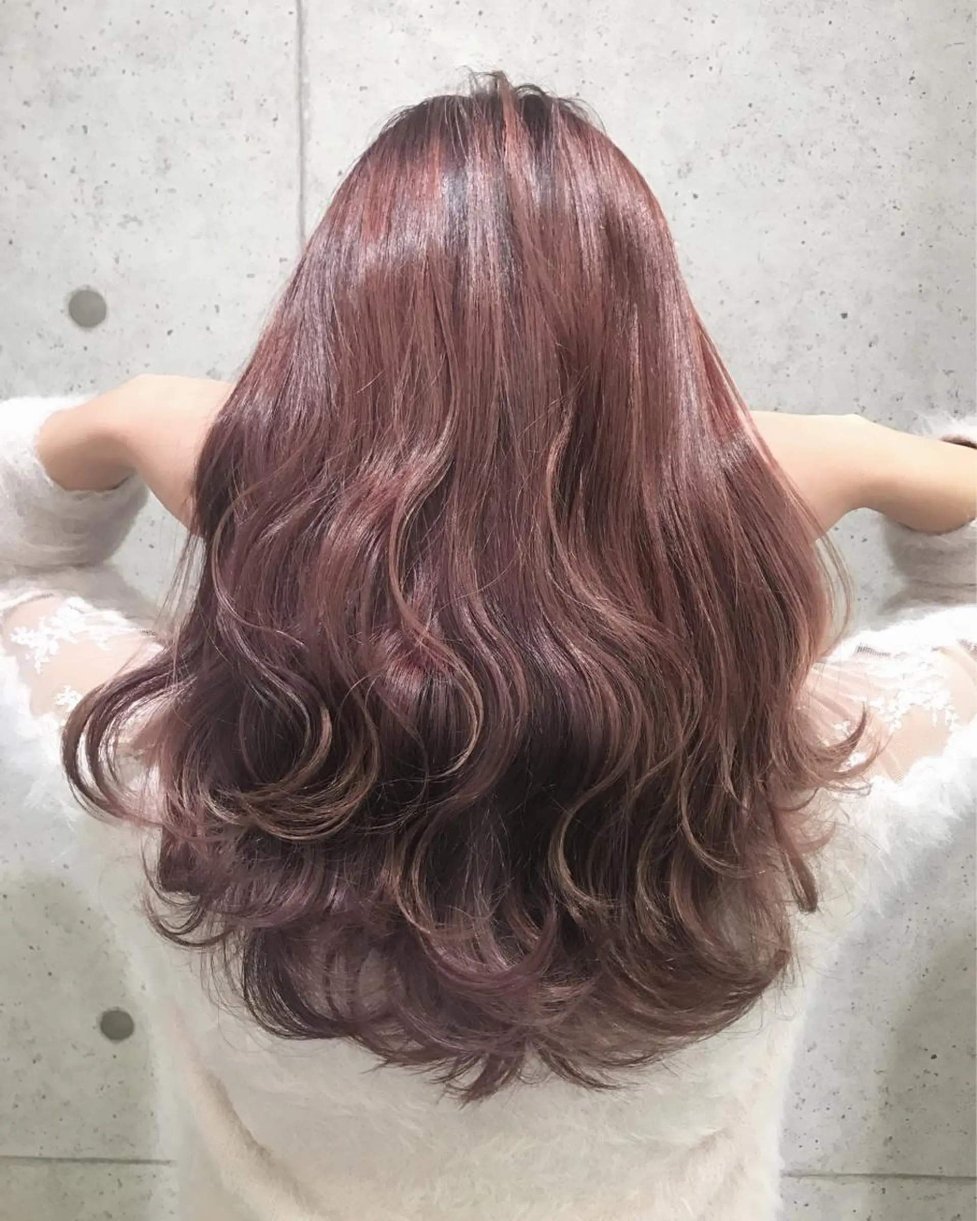 ロング カラー ヘアアレンジ ピンクカラー ヘアカラー トリートメント BANK'S hair所属・💐ケラチン 髪質改善寺坂雄飛💐のヘアスタイル