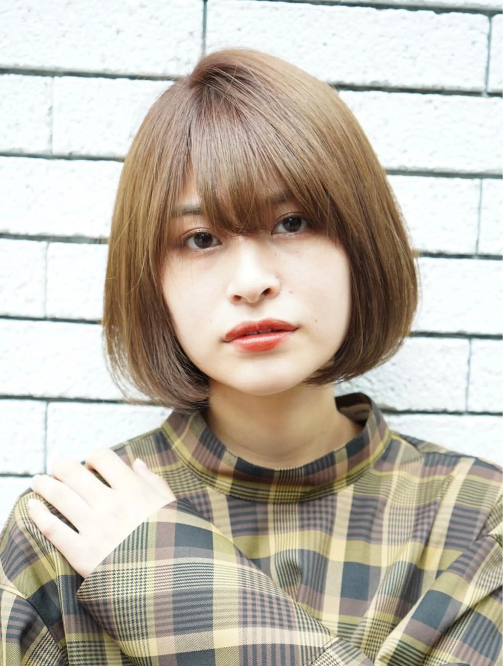 ミディアム ワンレンボブ ボブ 似合わせカット 髪質改善縮毛矯正 リピートNo.1米倉のヘアスタイル