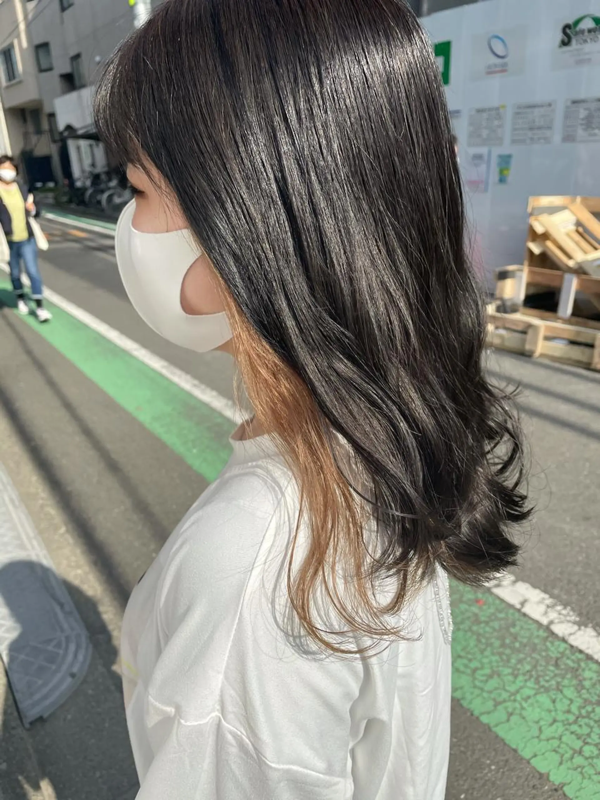 ミディアム カラー アッシュ ベージュカラー ブリーチ イヤリングカラー ラベンダーカラー カット ヘアカラー 中目黒🌼 🌼ハナのヘアスタイル