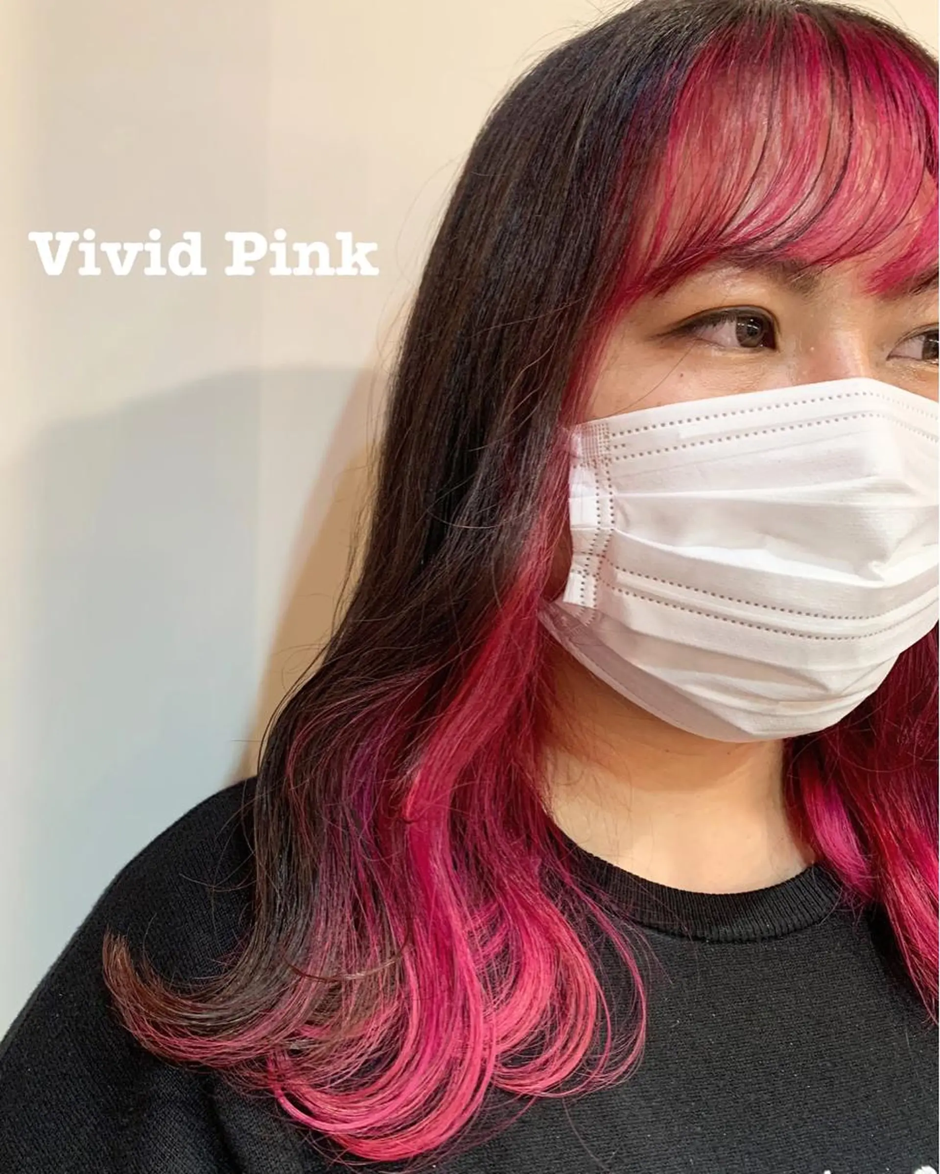 カラー ブリーチ イヤリングカラー ピンクカラー hair saloon flamingo所属・宮野 桃花のヘアスタイル