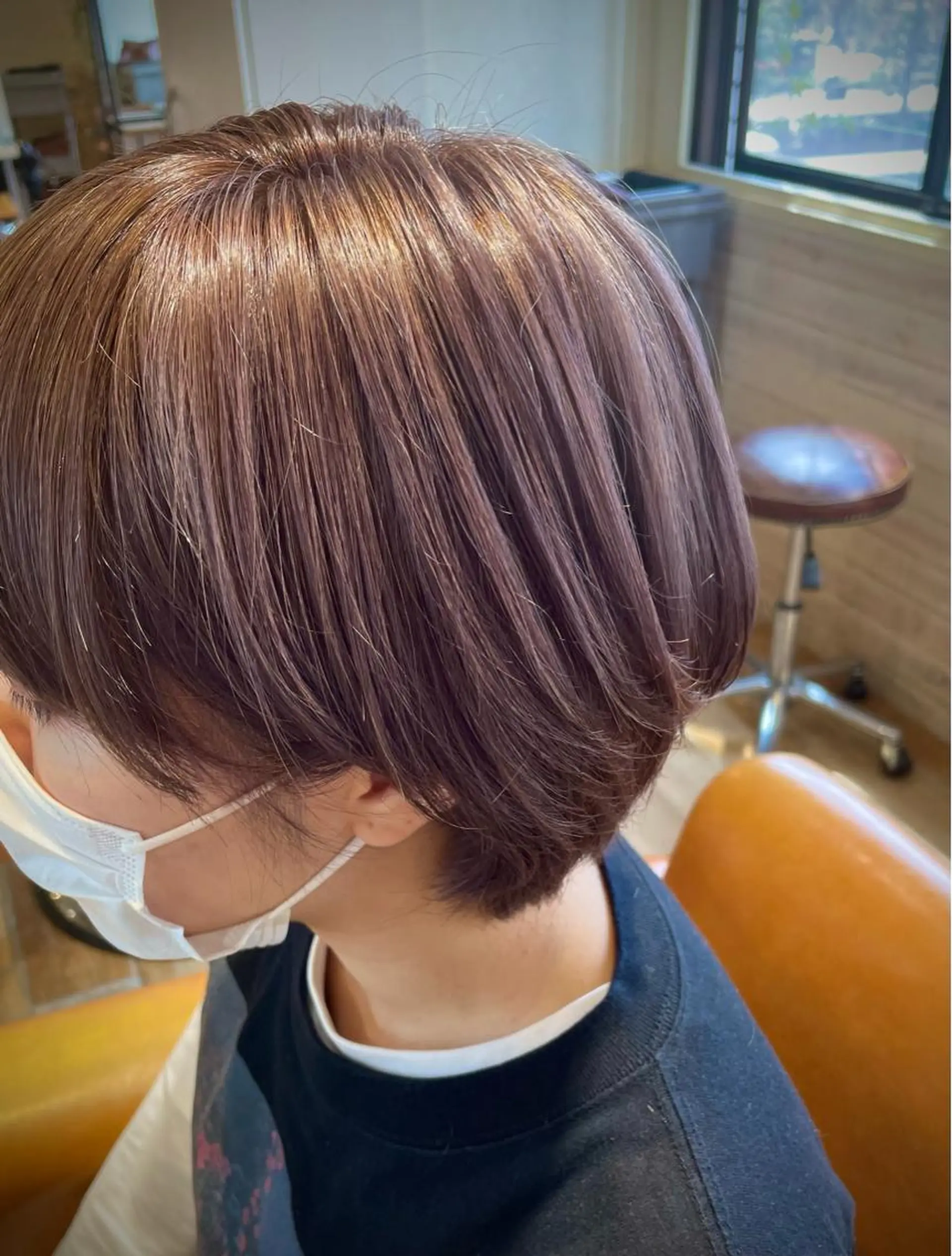 ショート カラー ベージュカラー ピンクカラー ピンクベージュ みうら さやかのヘアスタイル