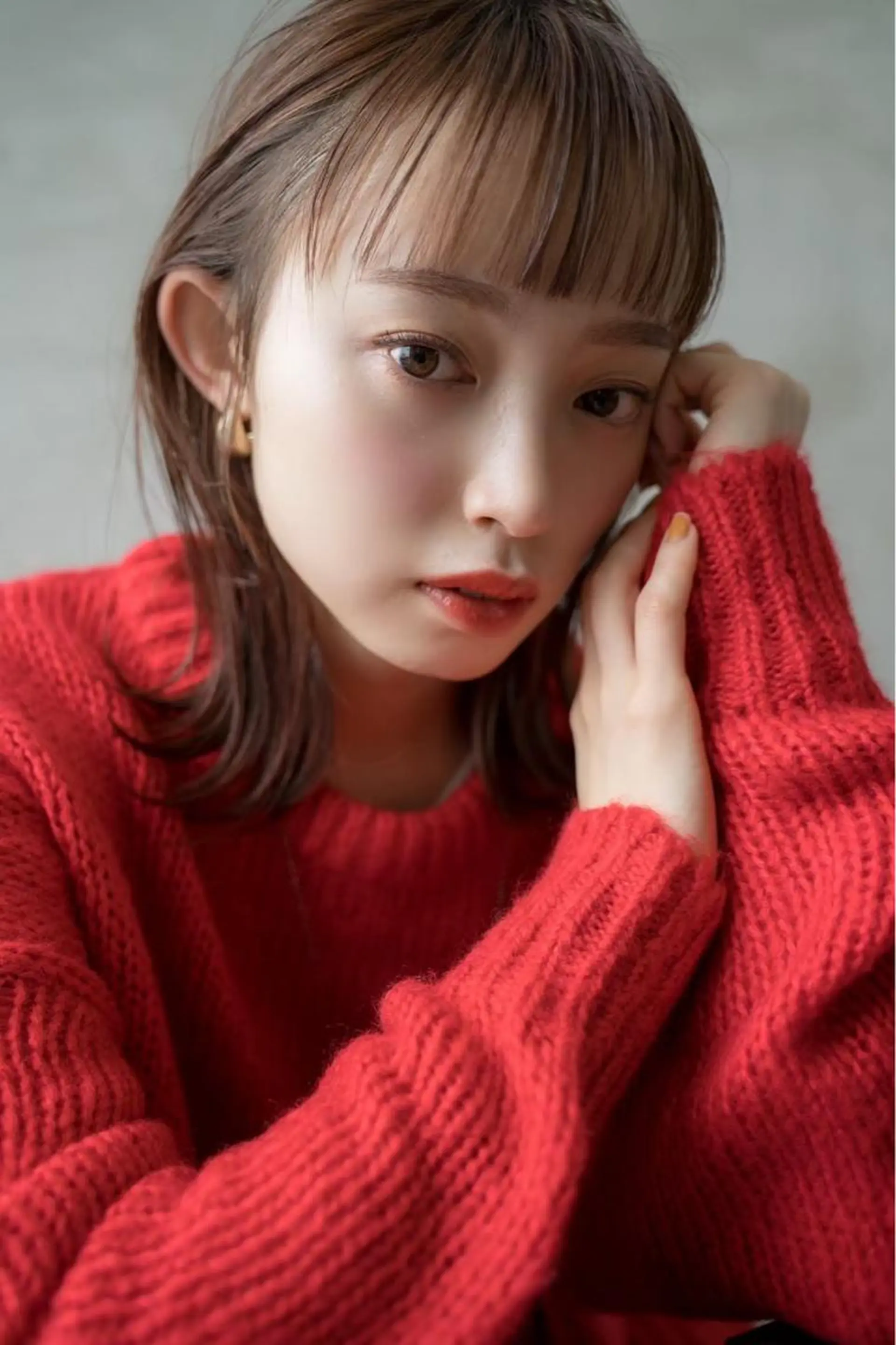 ミディアム カラー 切りっぱなしボブ/ 小顔ボブNANAのヘアスタイル