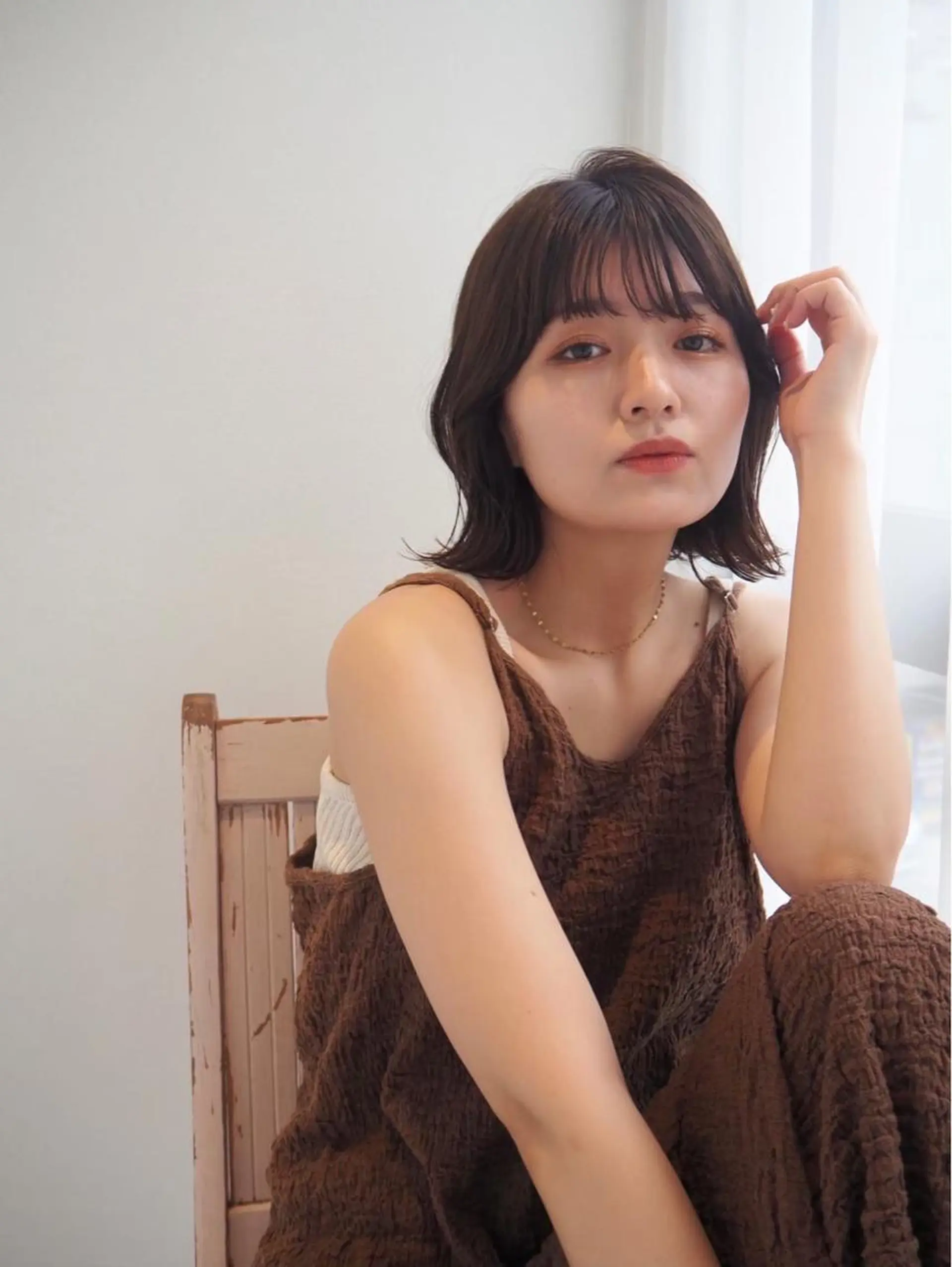 ミディアム カラー ヘアアレンジ FERIA fam 北千里 杉本 蓮のヘアスタイル