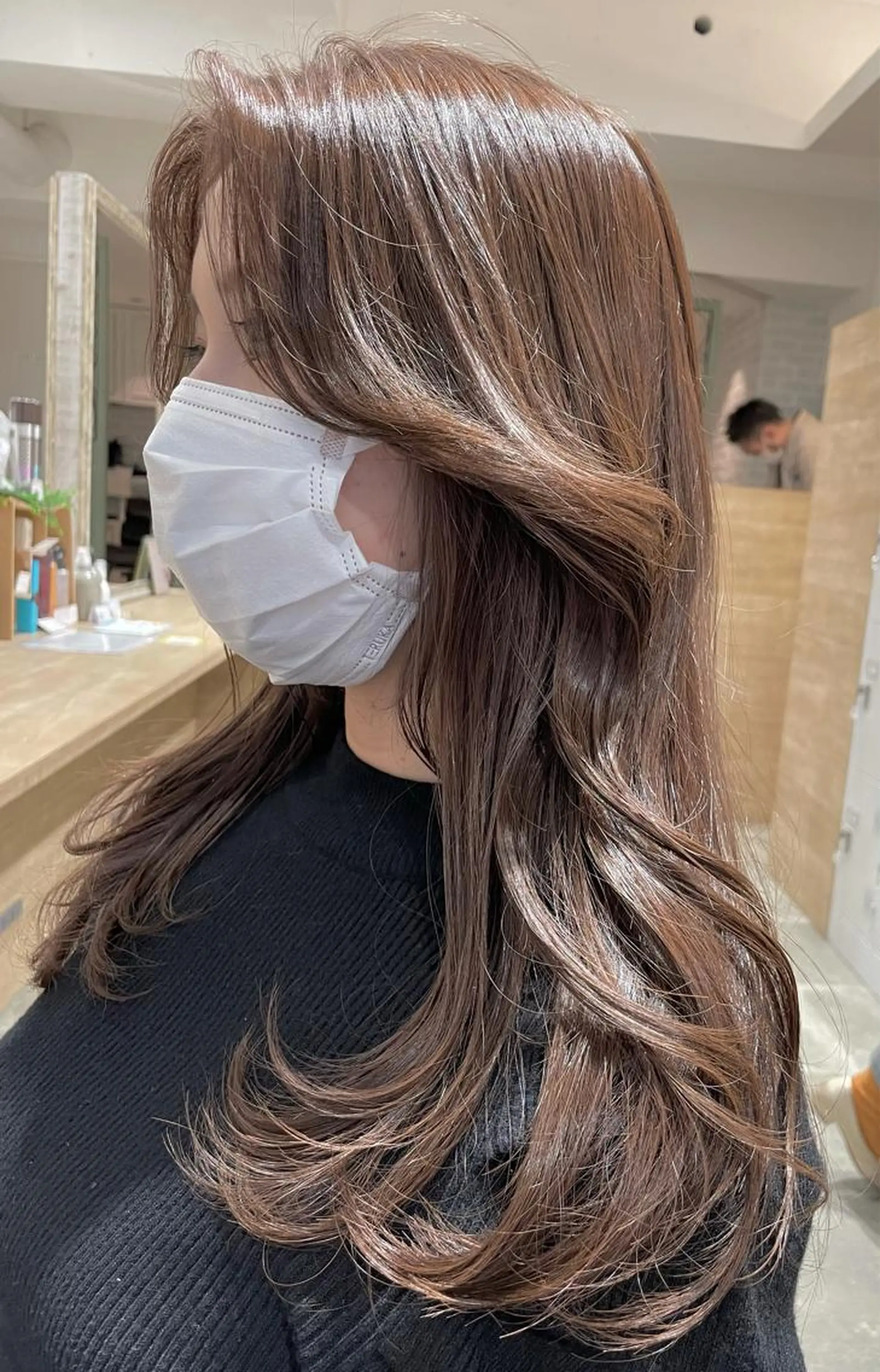 ロング カラー エギョモリ ヨシンモリ 韓国風ヘア レイヤーカット risako🇰🇷 韓国ヘア/レイヤーのヘアスタイル