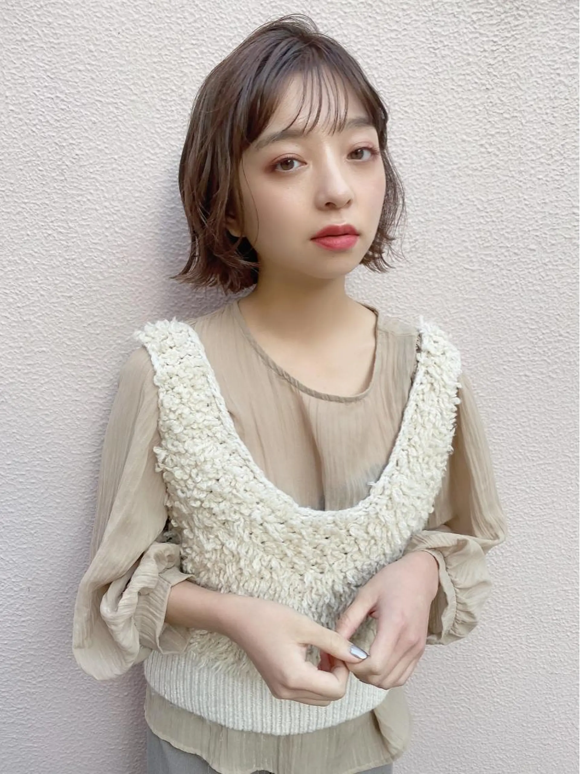ミディアム ボブ 外ハネヘア 鎌倉 彩のヘアスタイル